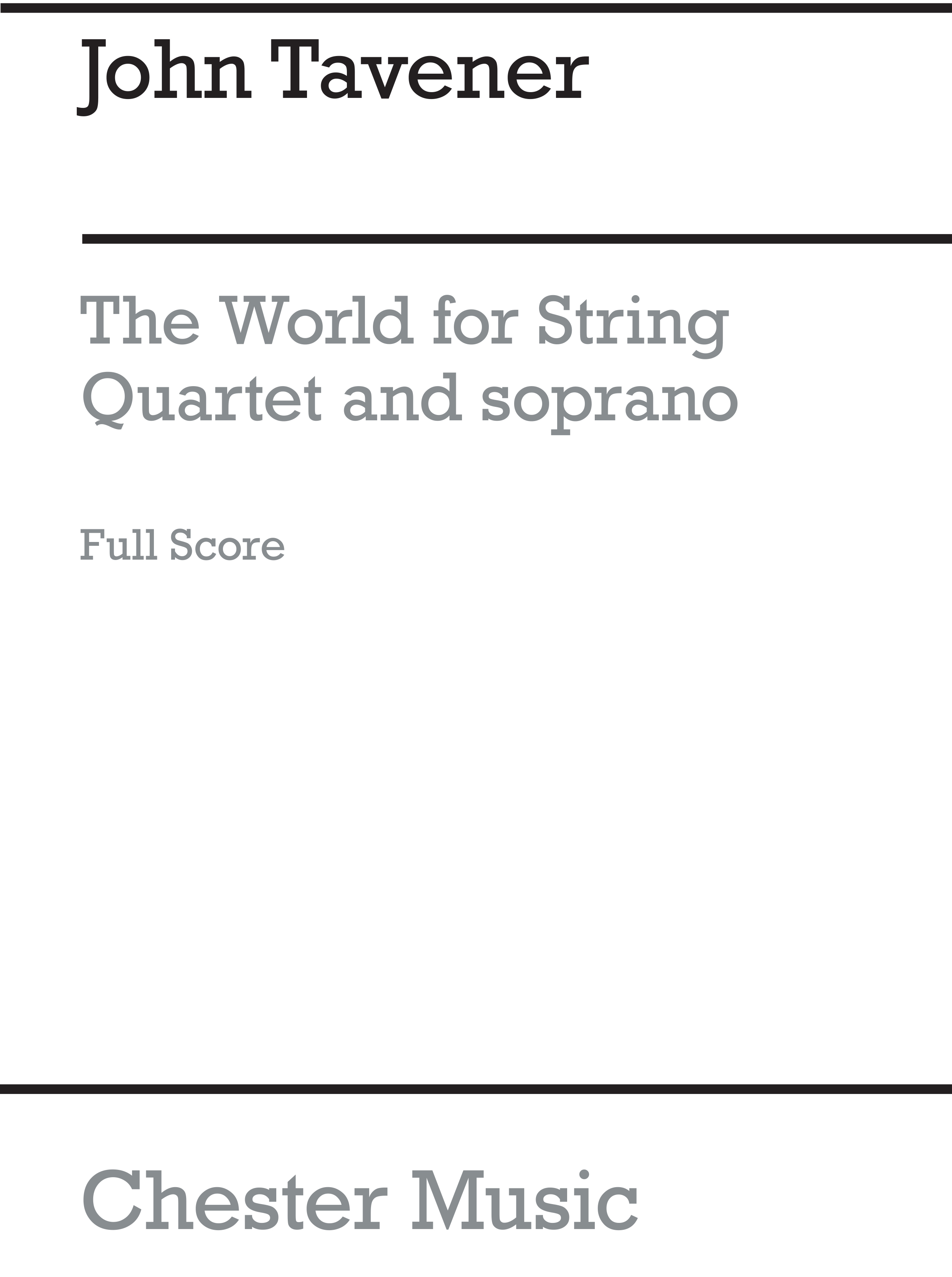John Tavener: The World: Soprano: Score