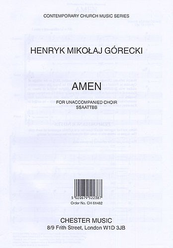 Henryk Mikolaj Grecki: Amen Op.35: SATB: Vocal Score