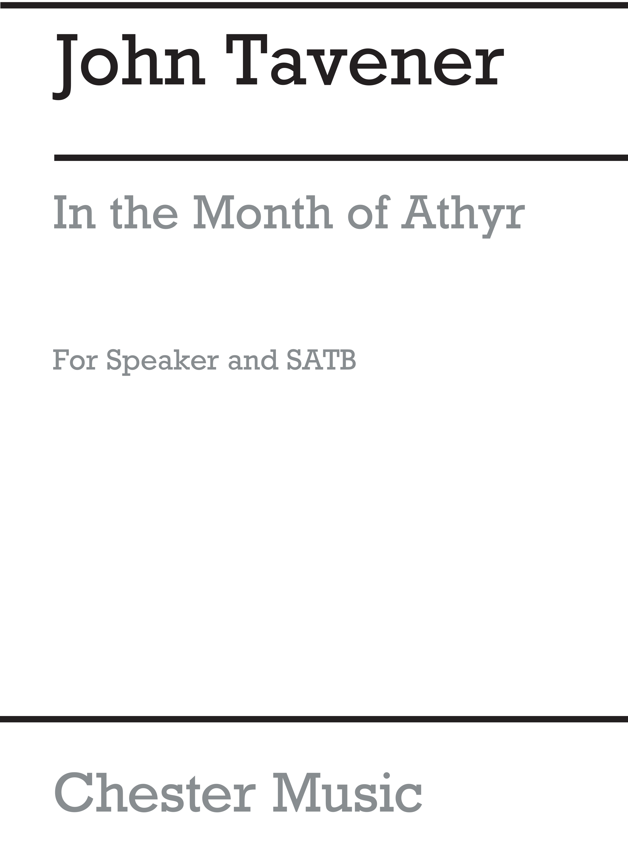 John Tavener: In The Month Of Athyr: SATB: Score