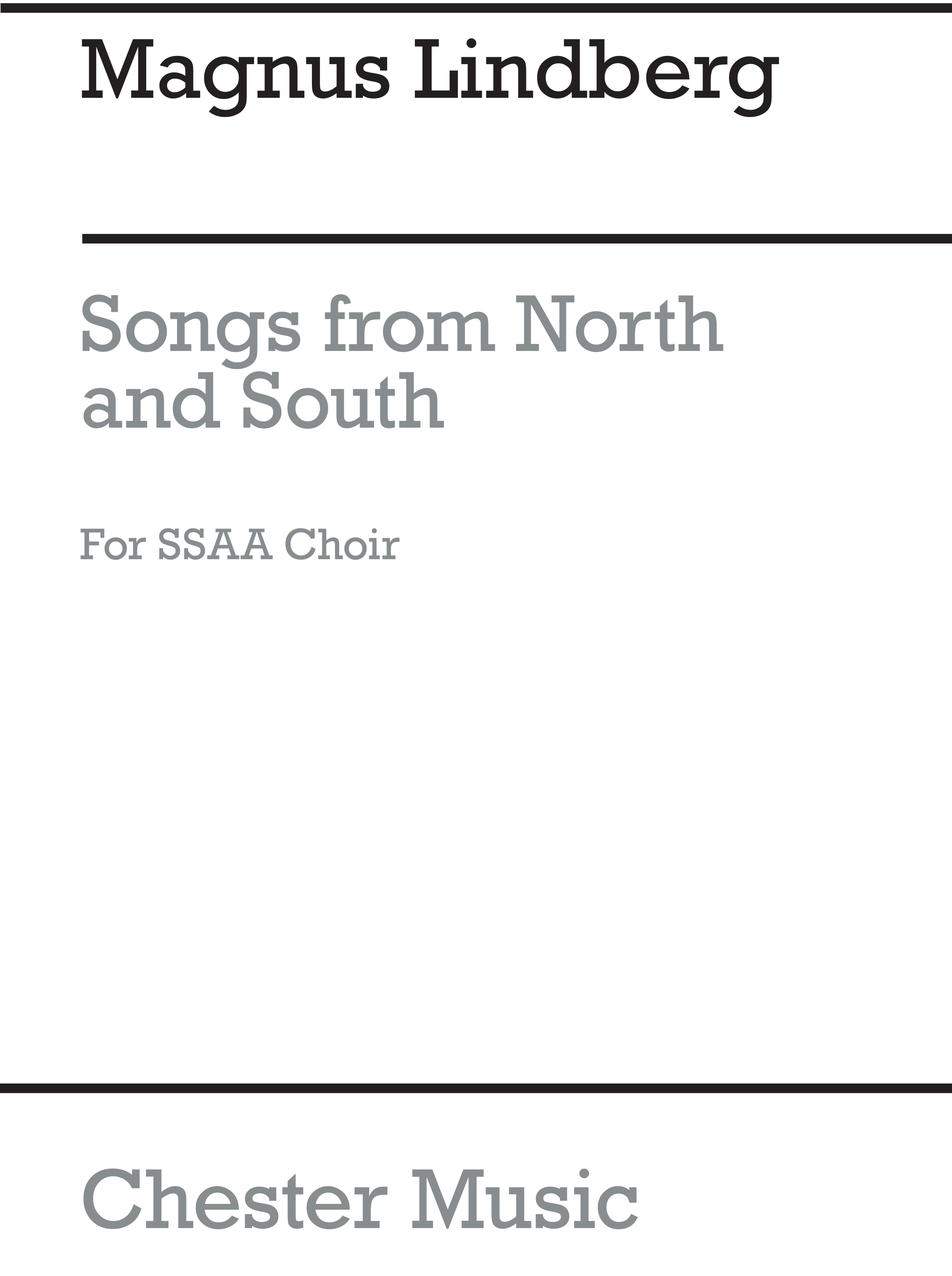 Magnus Lindberg: Songs From North And South: SSAA: Vocal Score