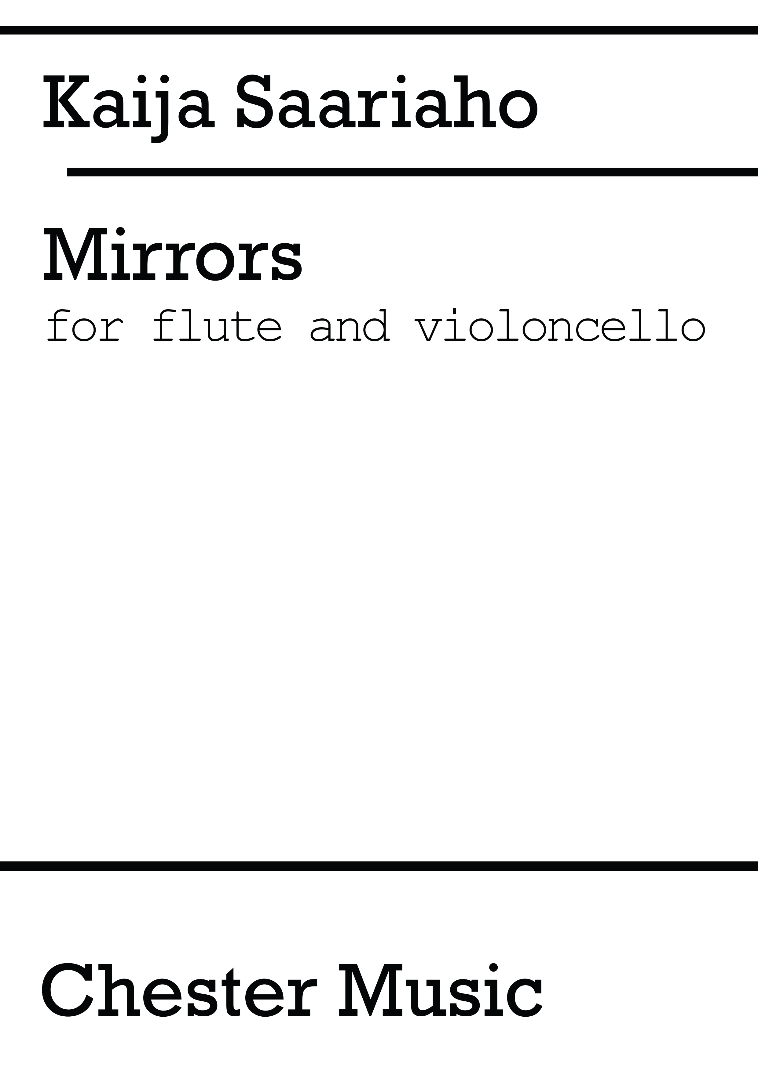Kaija Saariaho: Mirrors For Flute And Cello: Flute & Cello: Instrumental Work