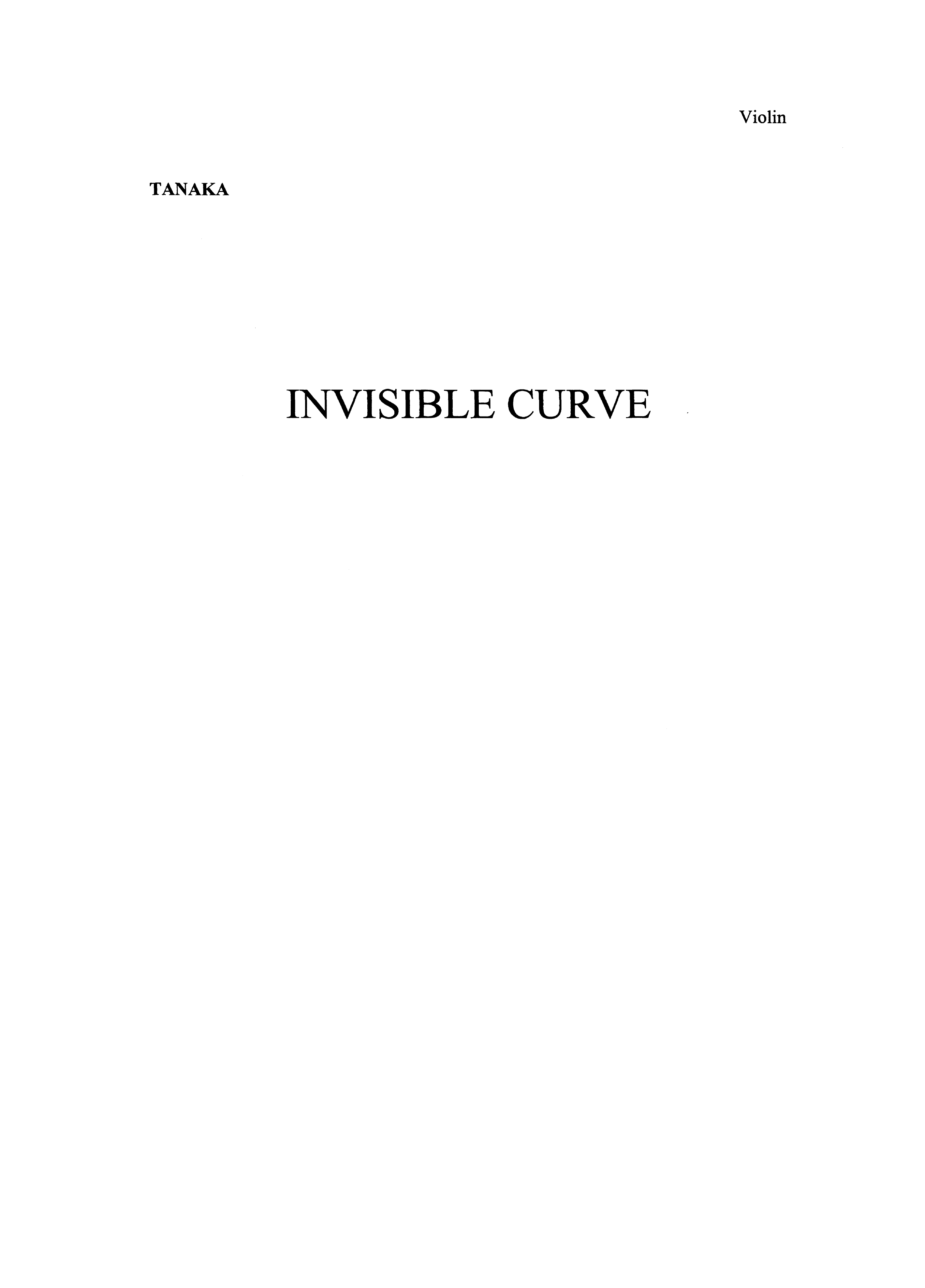 Karen Tanaka: Invisible Curve (Parts): Chamber Ensemble: Parts