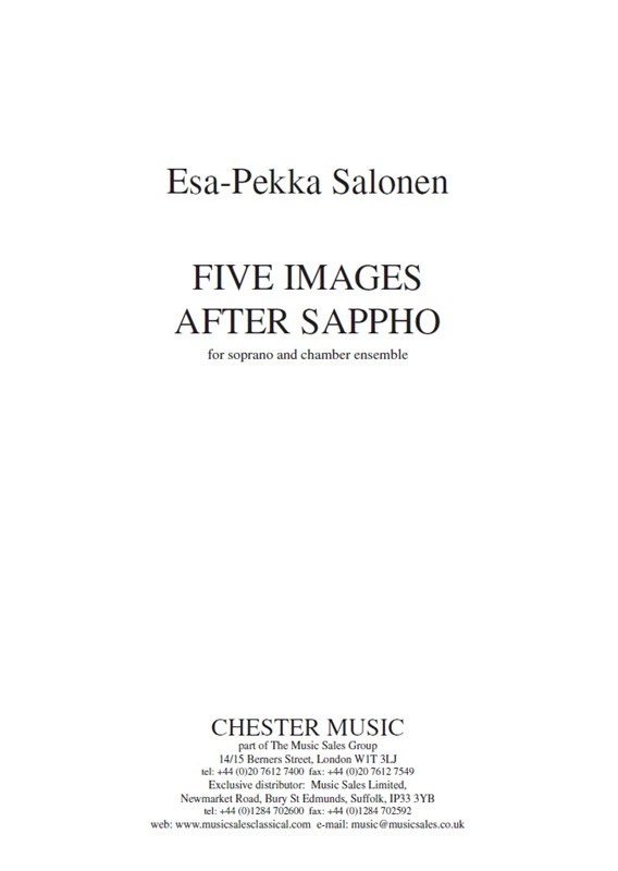 Esa-Pekka Salonen: Five Images After Sappho: Soprano: Score