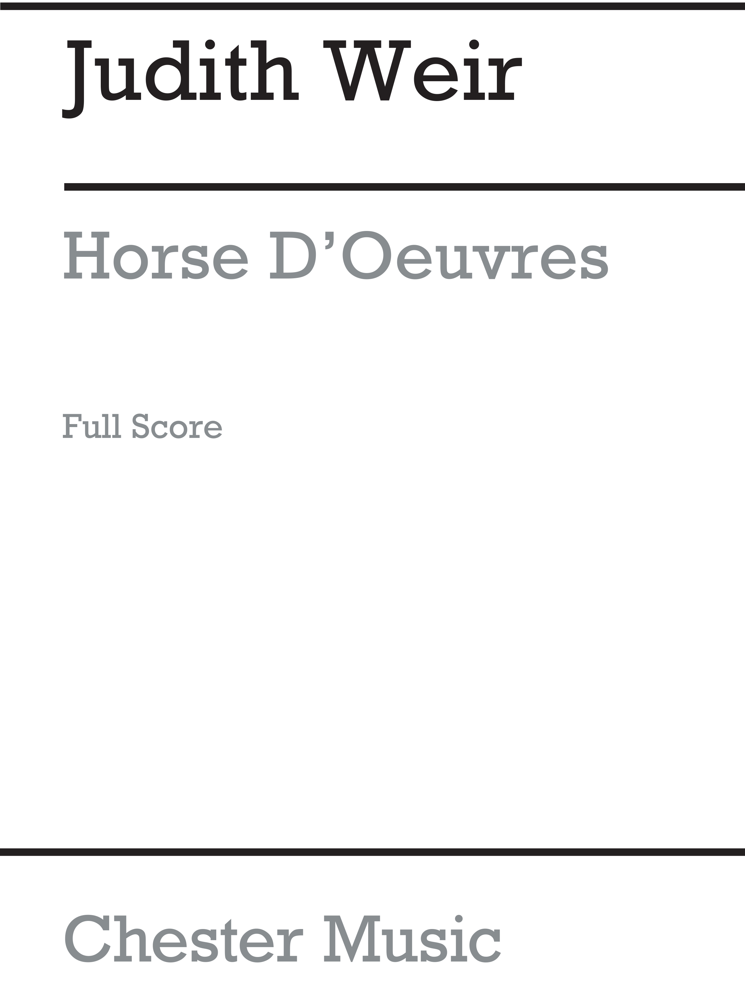 Judith Weir: Horse D'oeuvres (Full Score): Mezzo-Soprano: Score