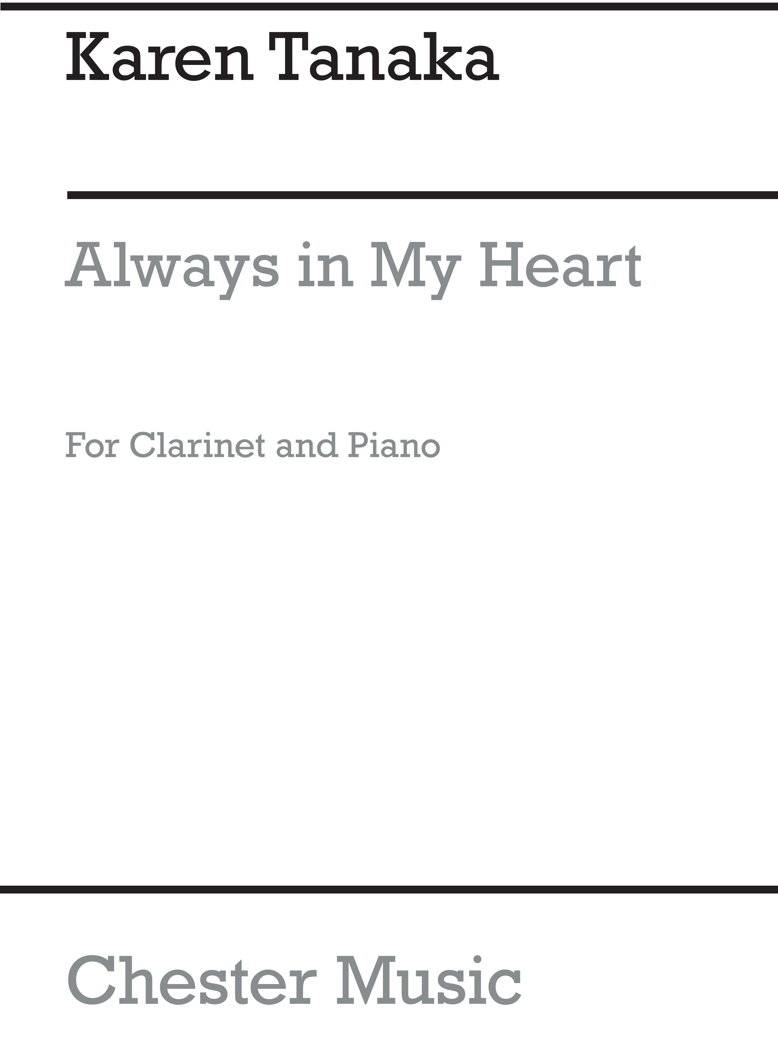 Karen Tanaka: Always In My Heart: Clarinet: Instrumental Work