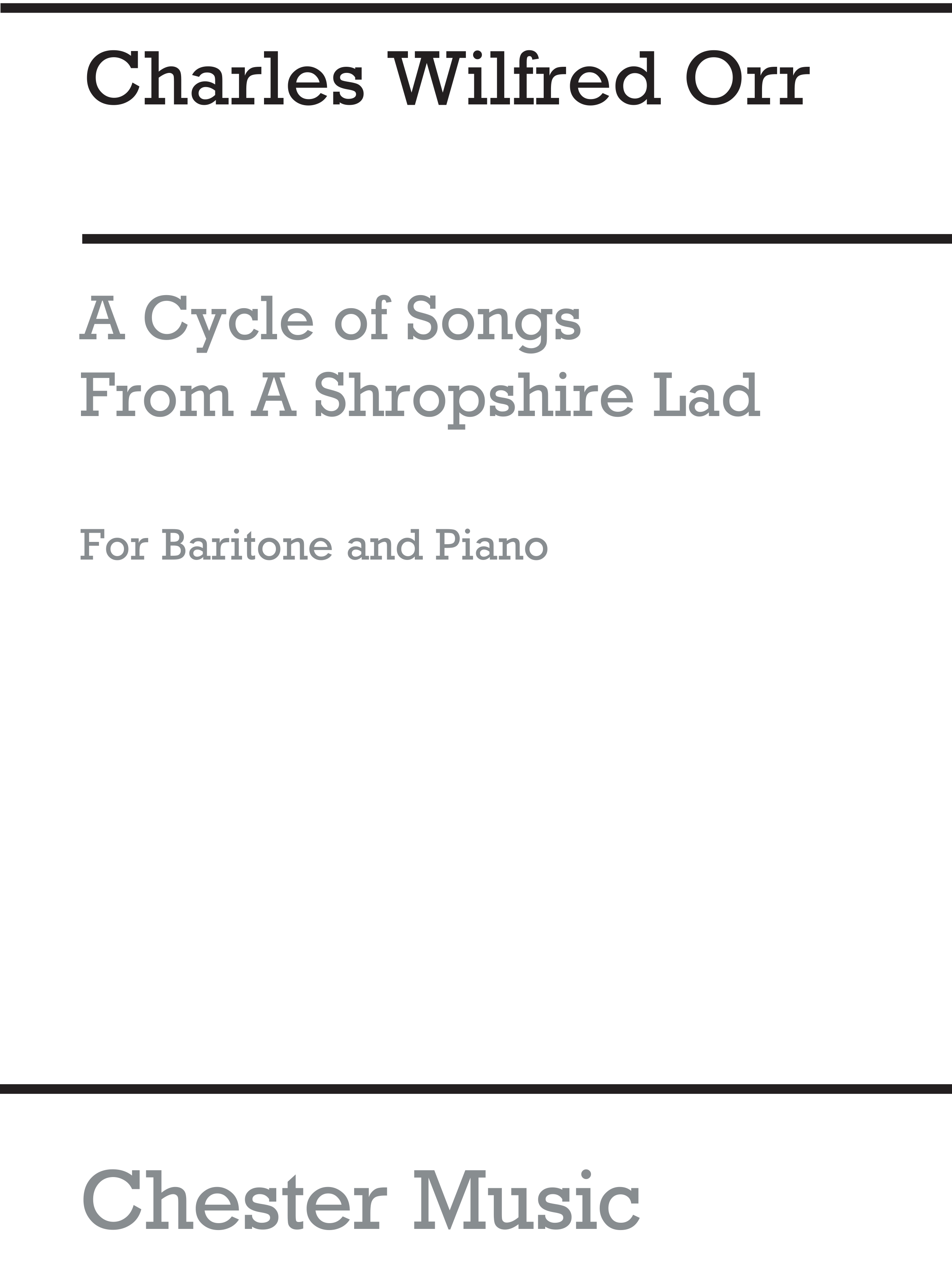 Charles Wilfred Orr: Song Cycle From 'A Shropshire Lad': Baritone Voice: