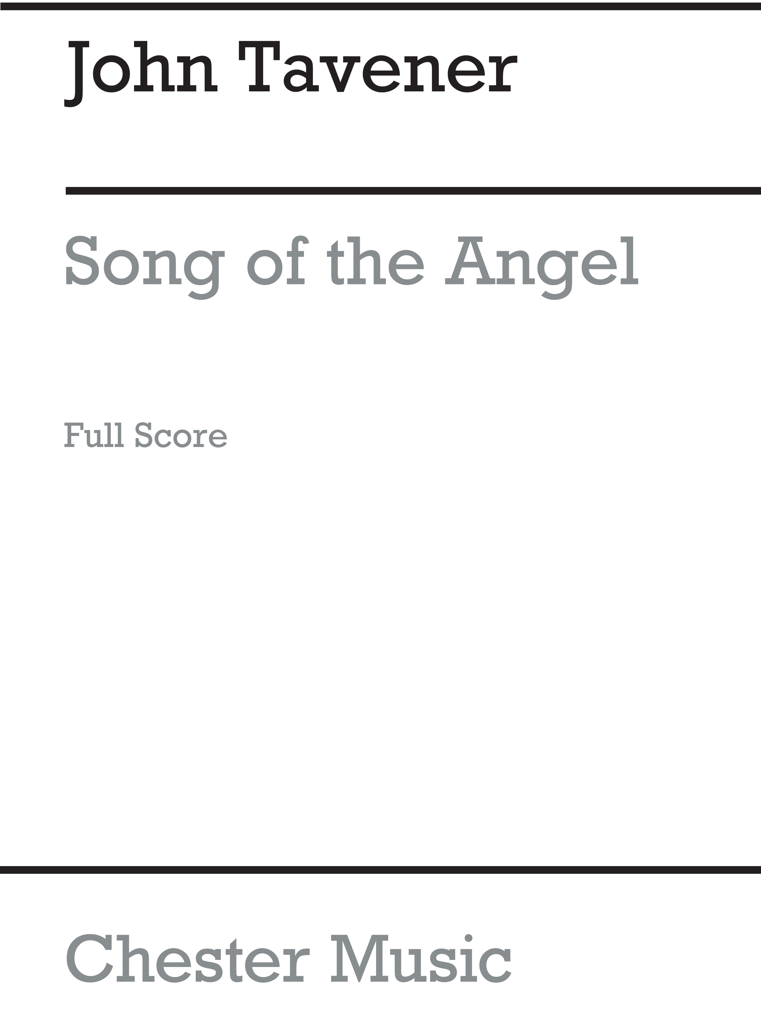 John Tavener: Song Of The Angel: String Ensemble: Score