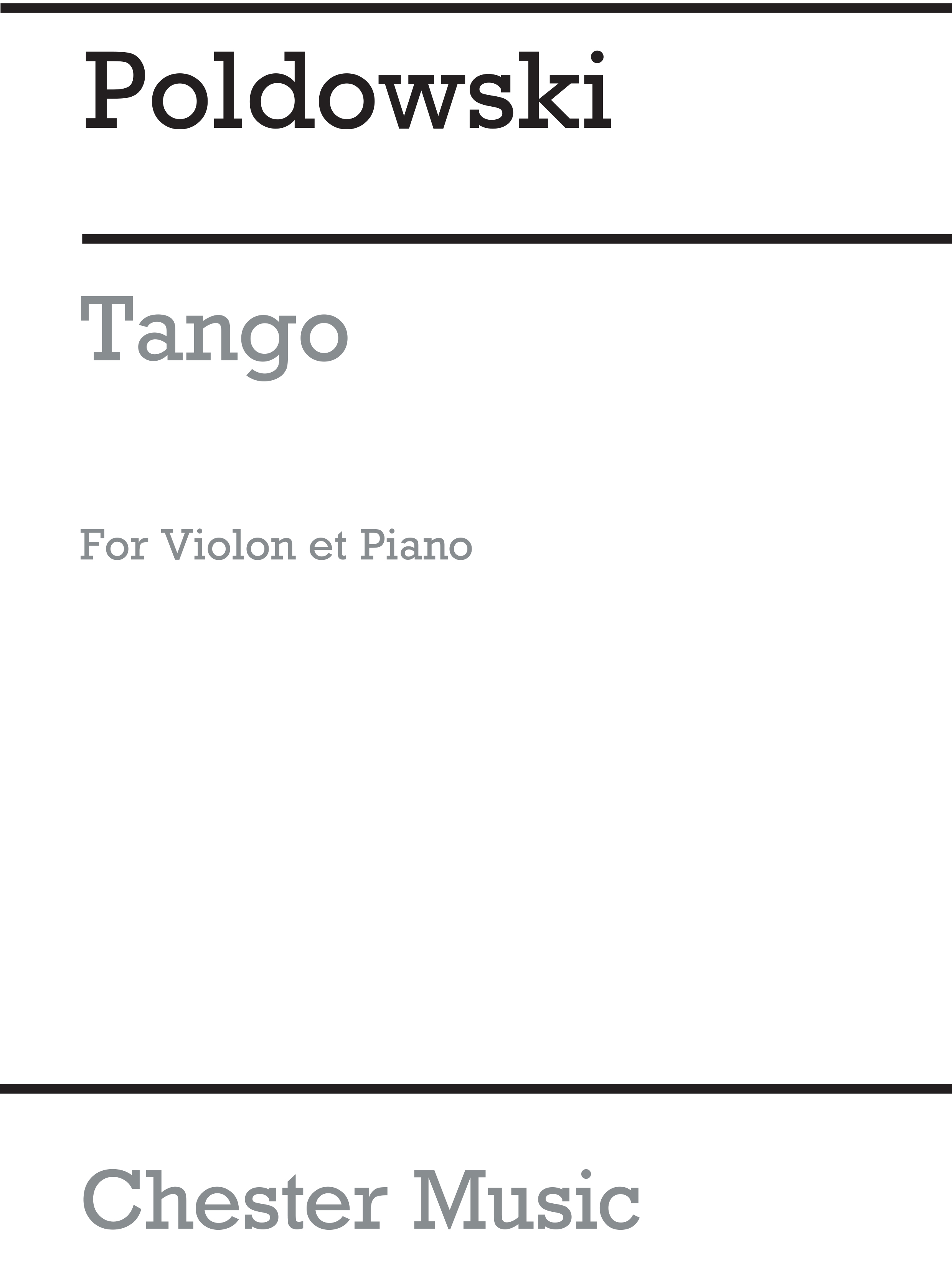 Poldowski: Tango for Violin and Piano: Violin: Instrumental Work