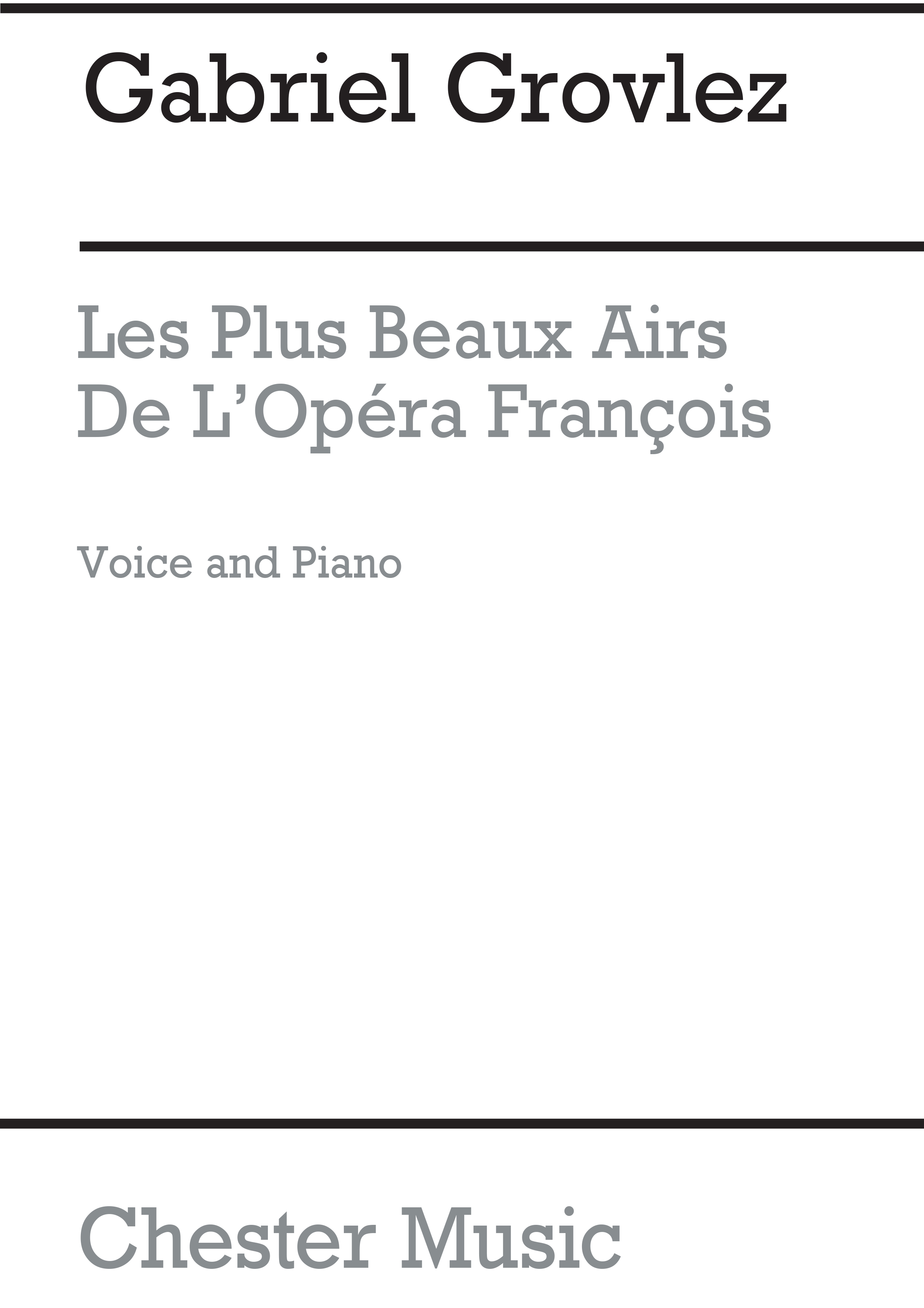 Gabriel Grovlez: Les Plus Beaux Airs De L'Opera Francois: Voice: Instrumental