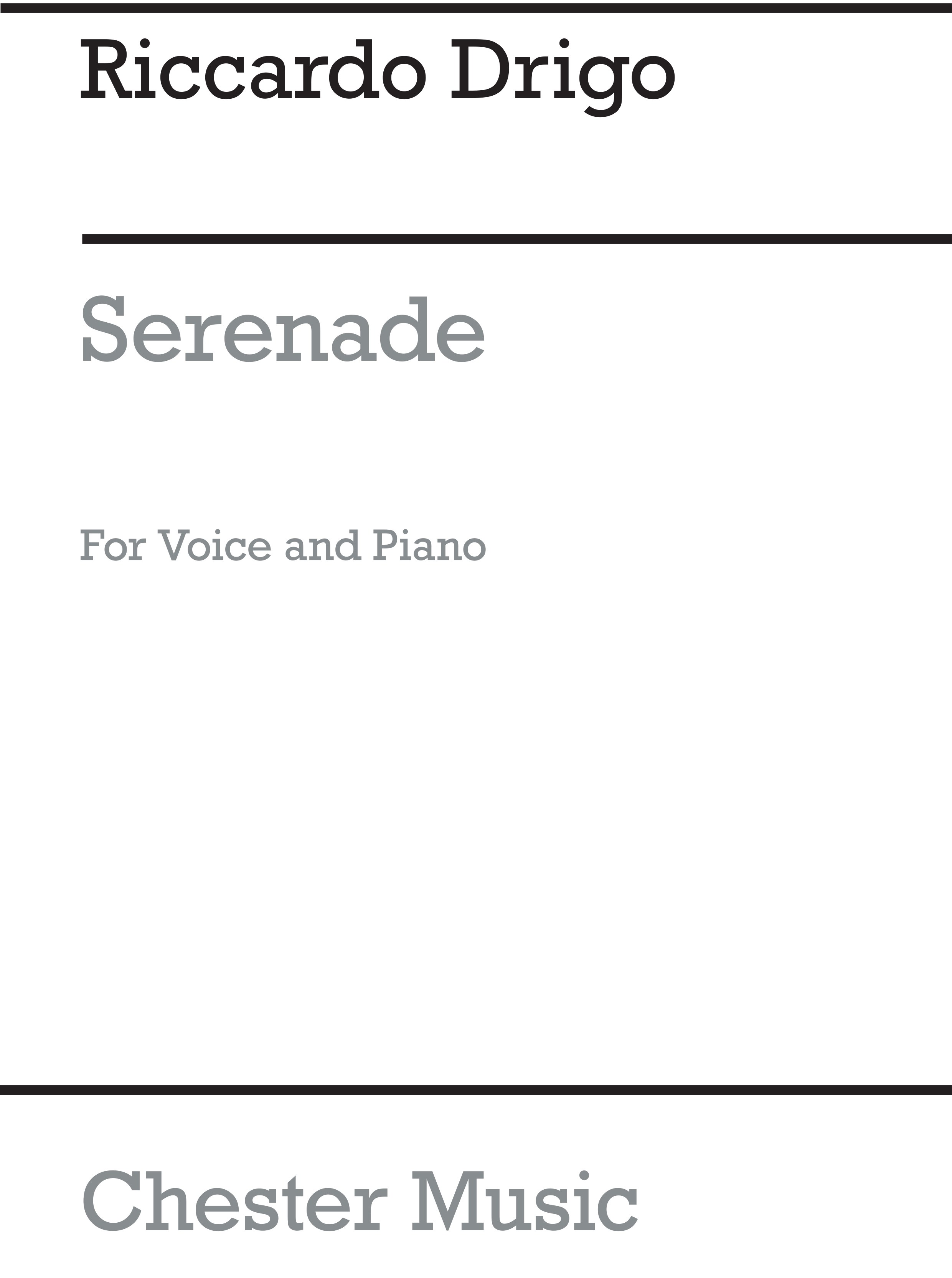 Riccardo Drigo: Serenade (Voice And Piano): Voice: Vocal Work