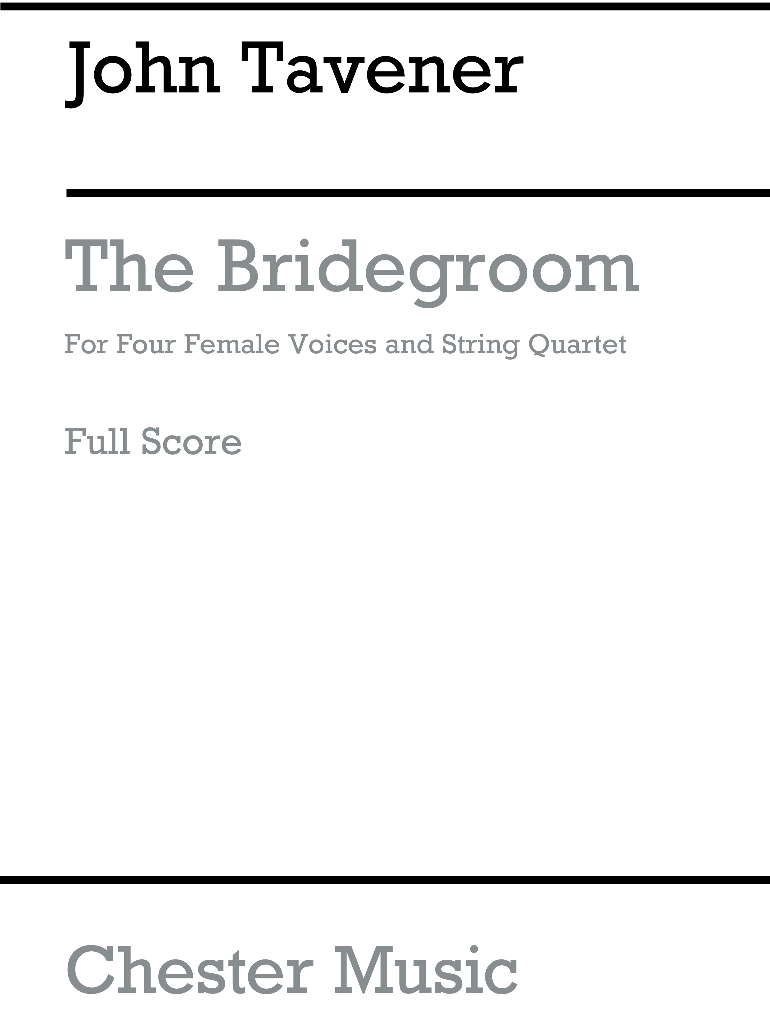 John Tavener: The Bridegroom (Score/Vocal Score): Voice: Vocal Score