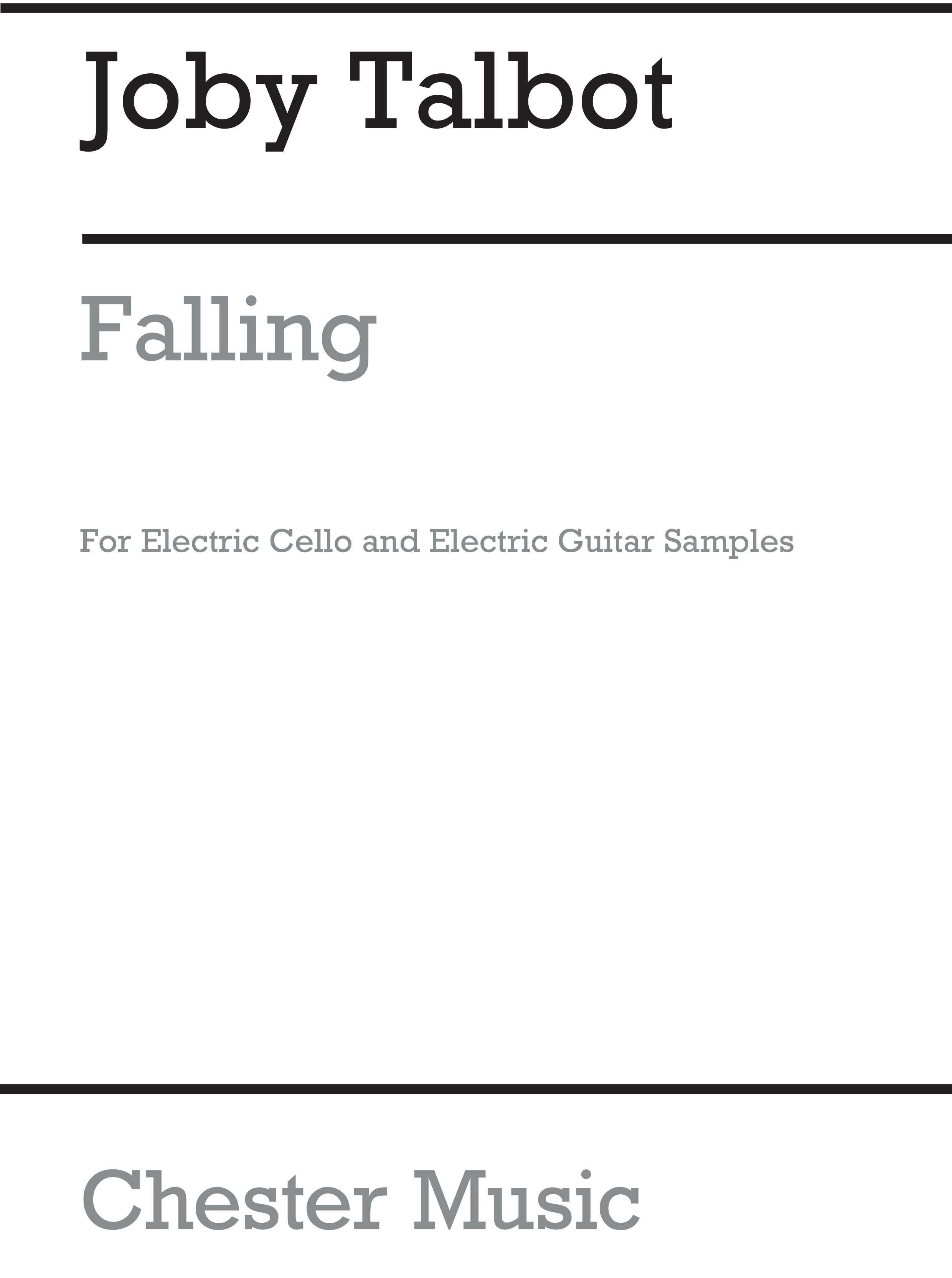 Joby Talbot: Falling (Electric Cello): Cello: Instrumental Work