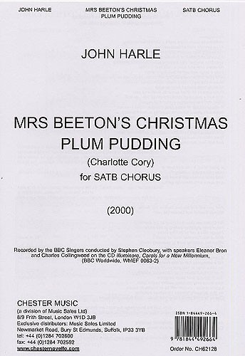 John Harle: Mrs Beeton's Christmas Plum Pudding: SATB: Vocal Score