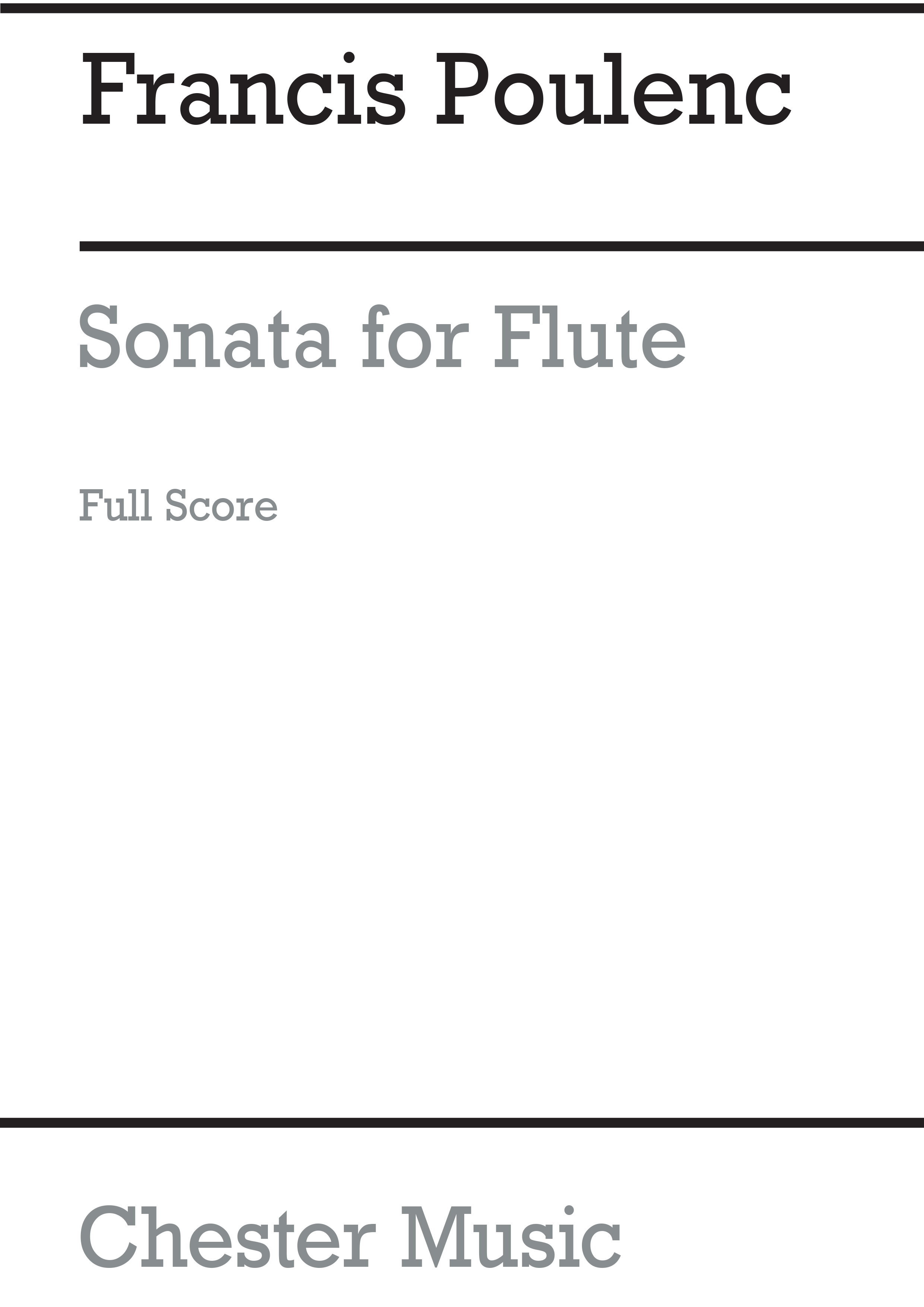 Francis Poulenc: Flute Sonata (Full Score): Flute: Score