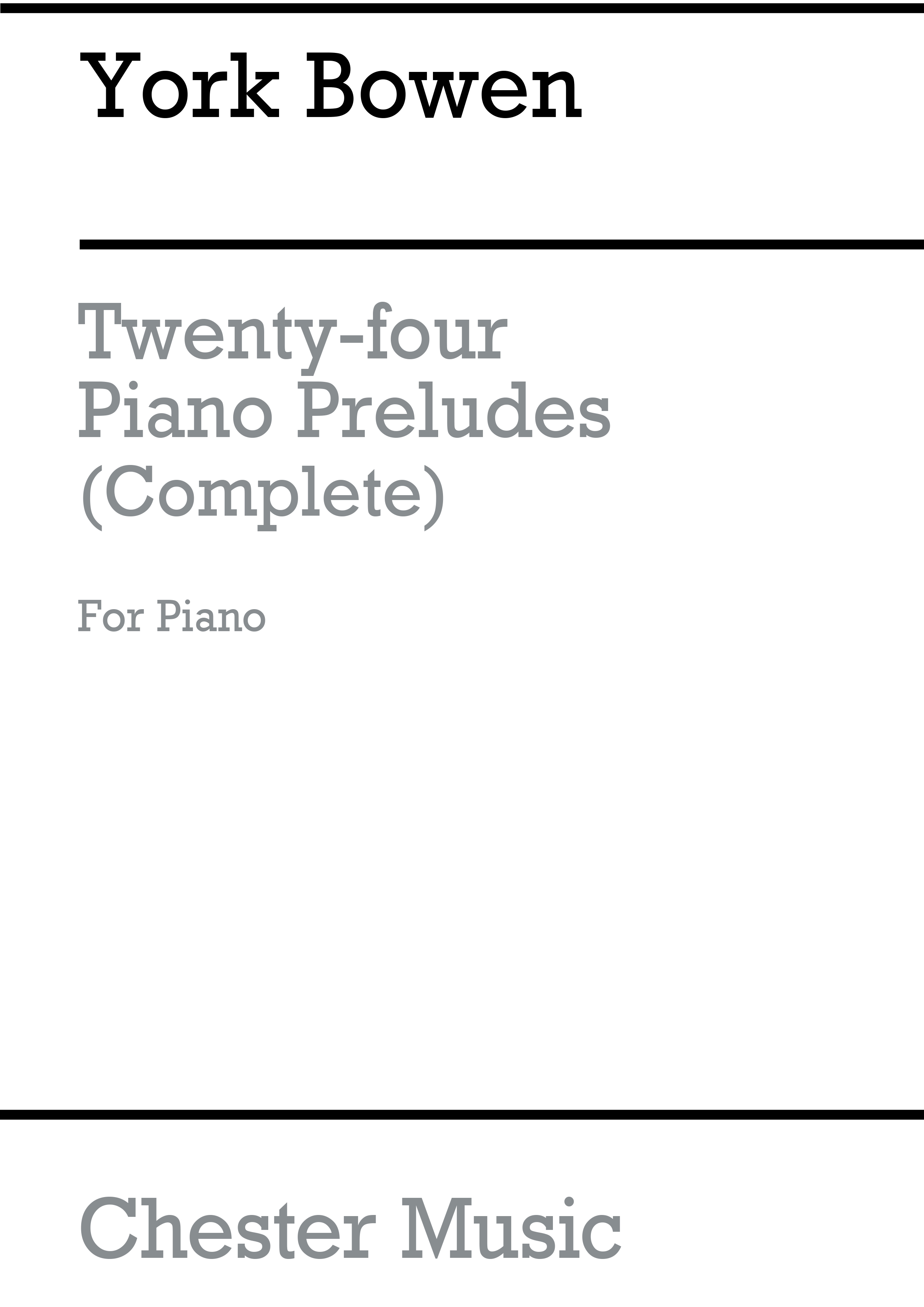 York Bowen: Twenty-Four Preludes For Piano: Piano: Instrumental Album