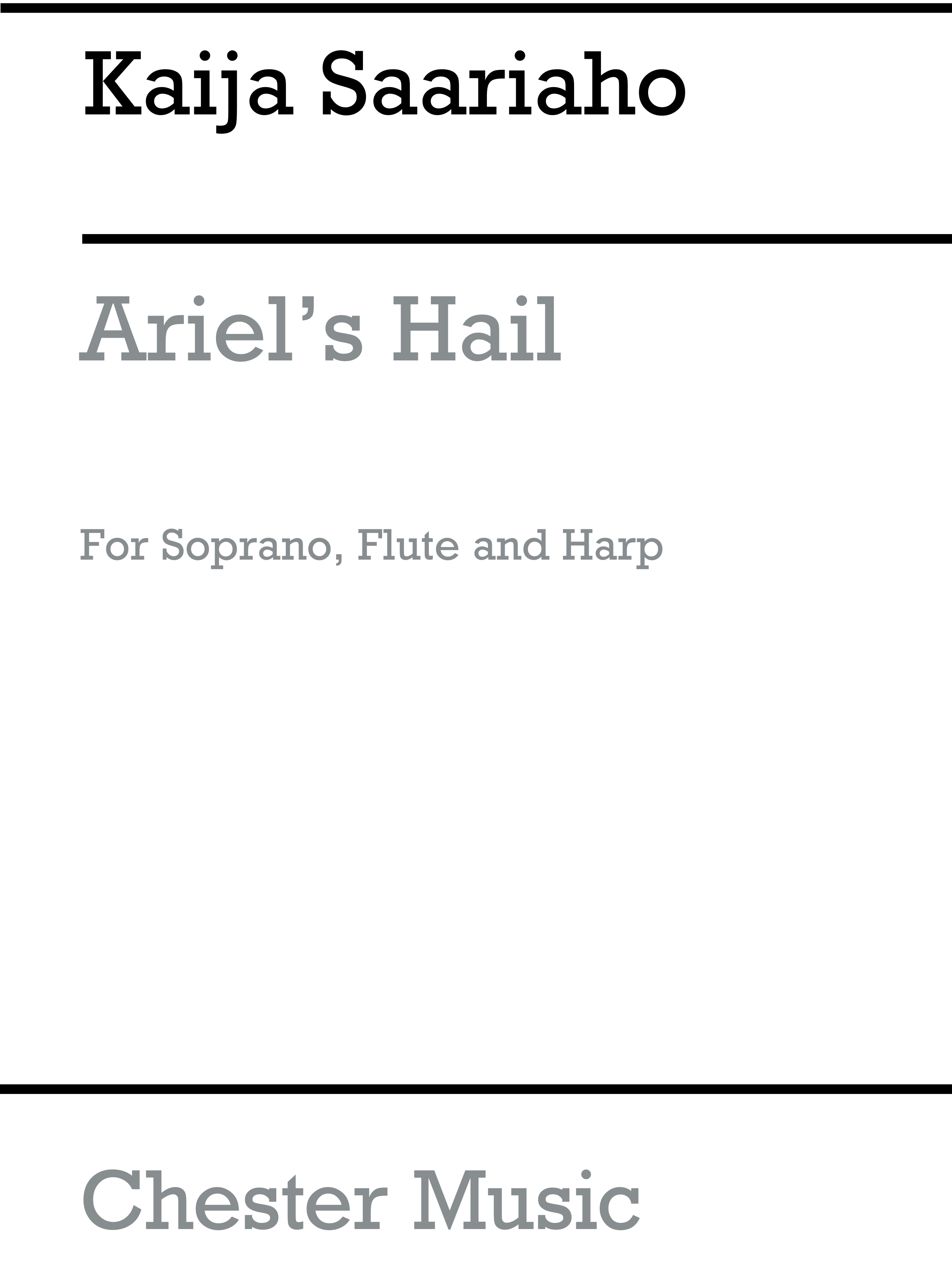 Kaija Saariaho: Ariel's Hail (Performance Score): Chamber Ensemble: Score