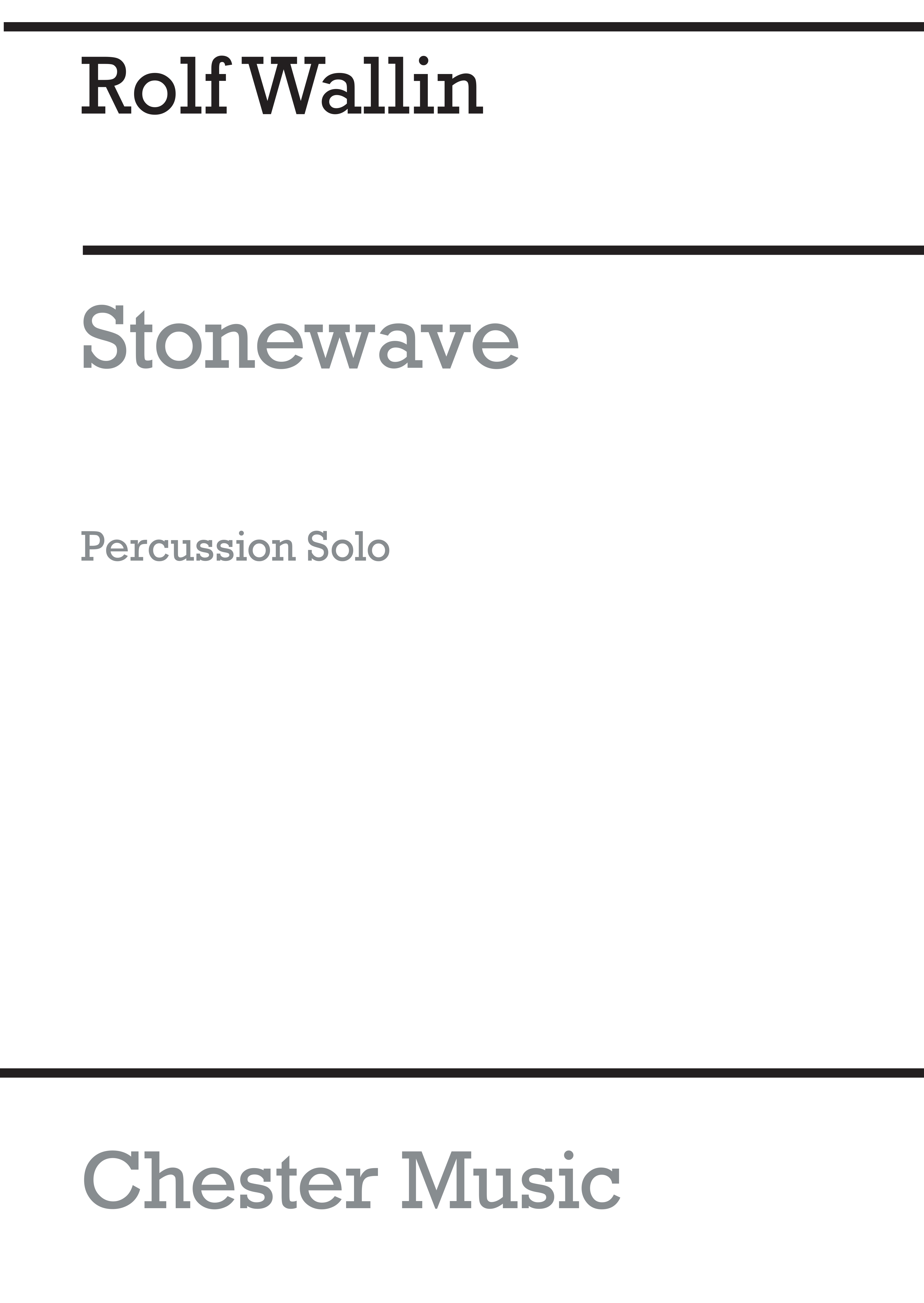 Rolf Wallin: Stonewave For Solo Percussion: Percussion: Score