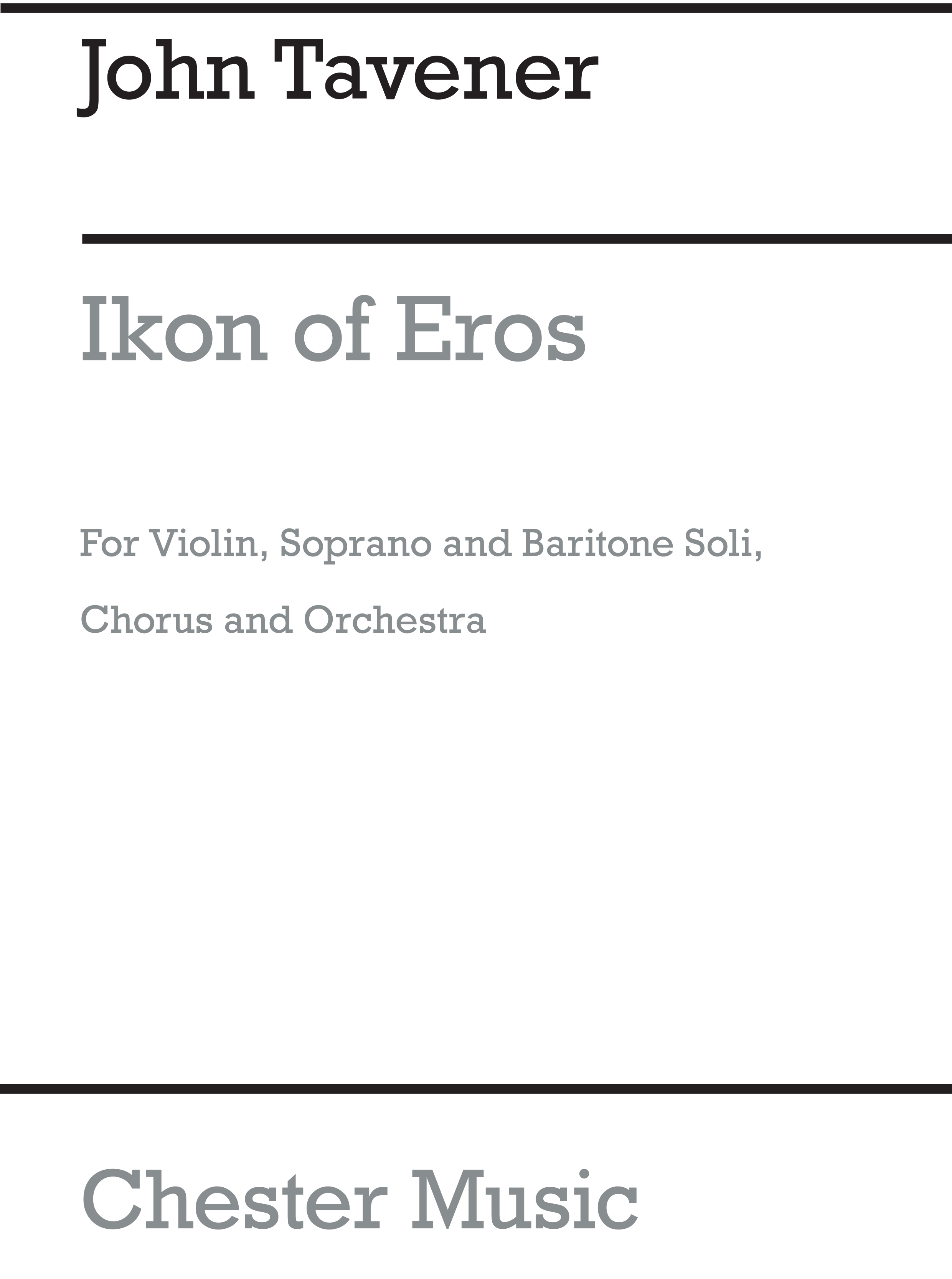 John Tavener: Ikon Of Eros (Solo Violin Part): Violin: Part