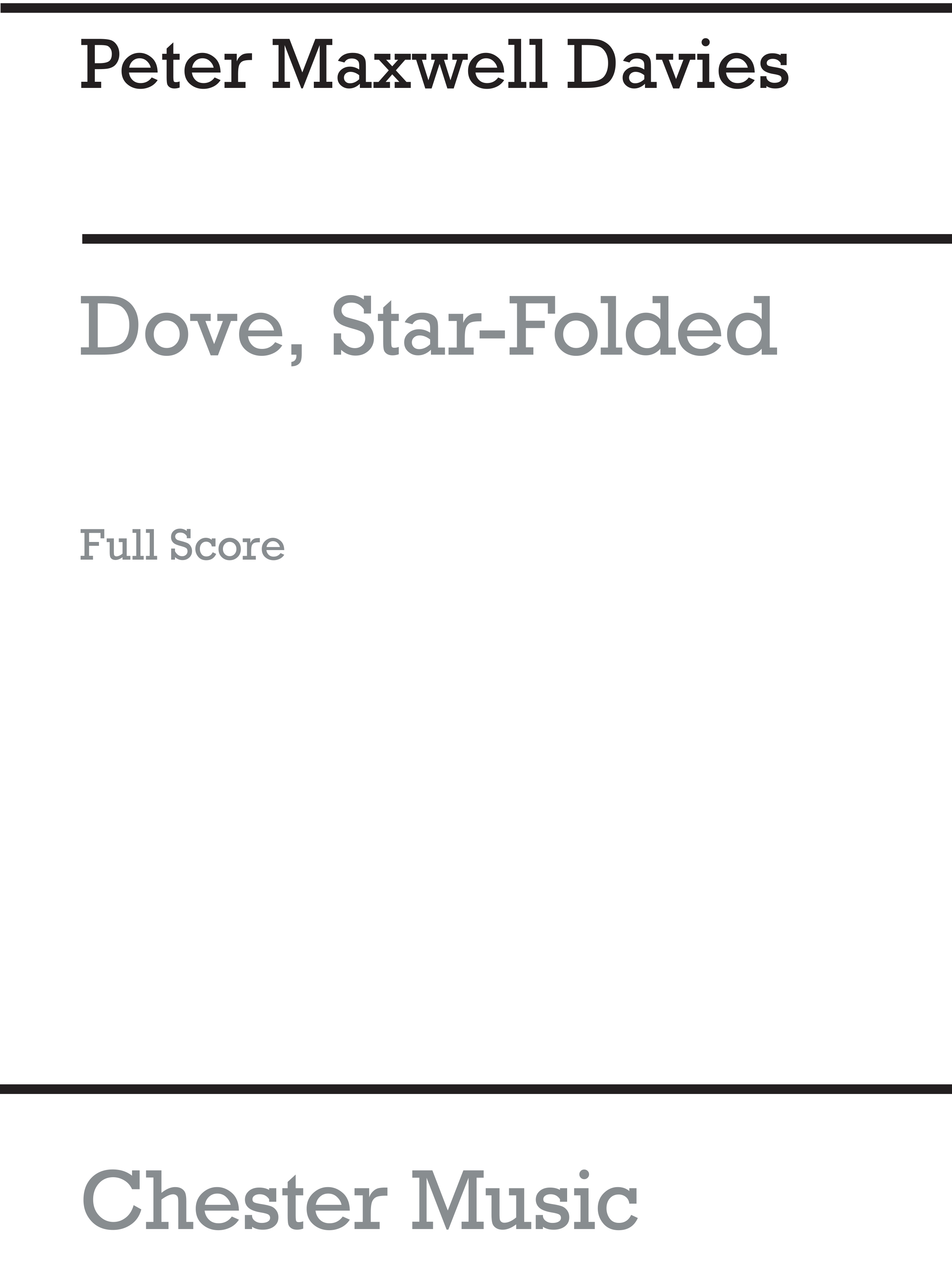 Peter Maxwell Davies: Dove  Star-Folded: String Trio: Score