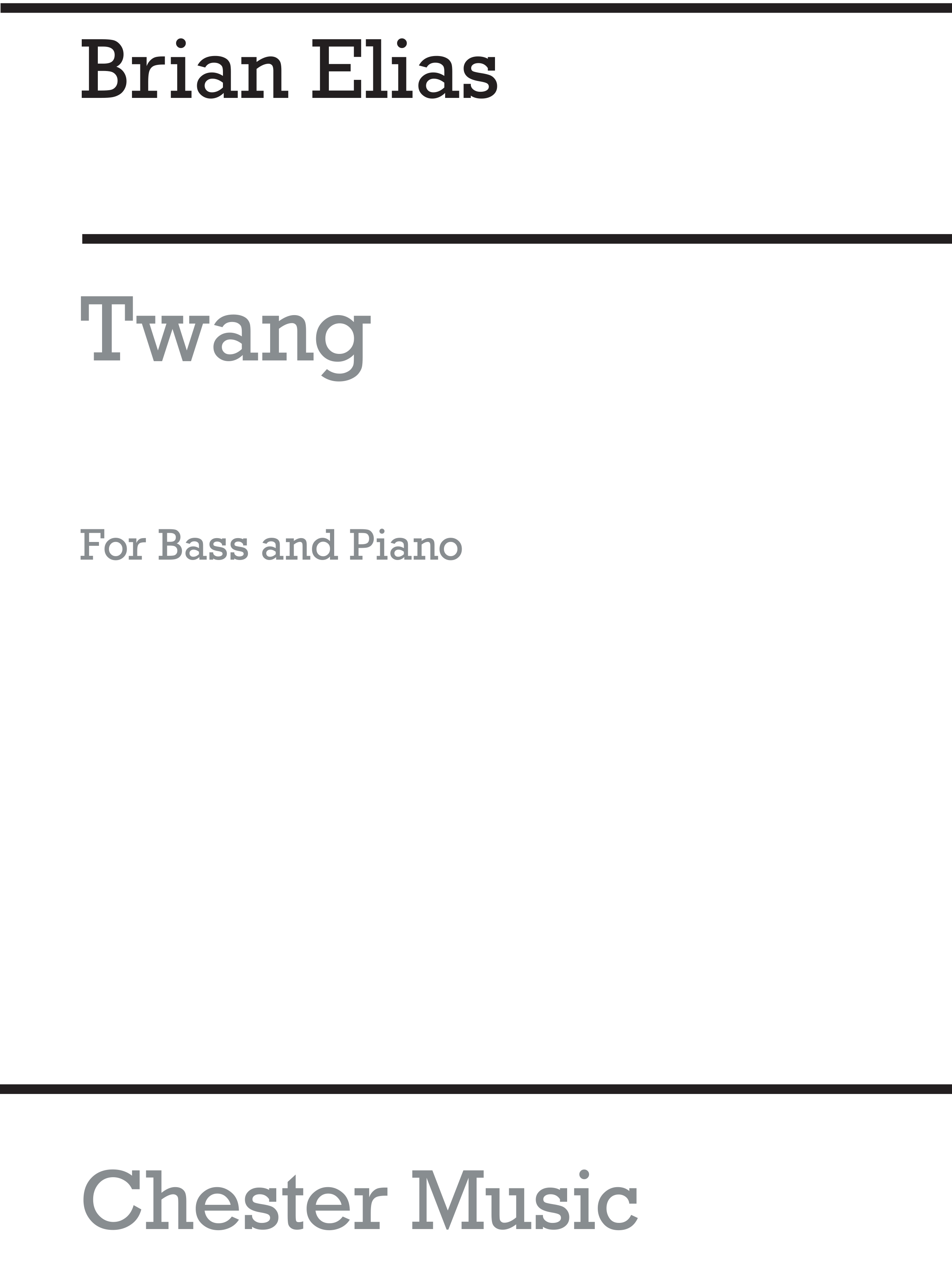 Brian Elias: Twang For Double Bass And Piano: Double Bass: Single Sheet
