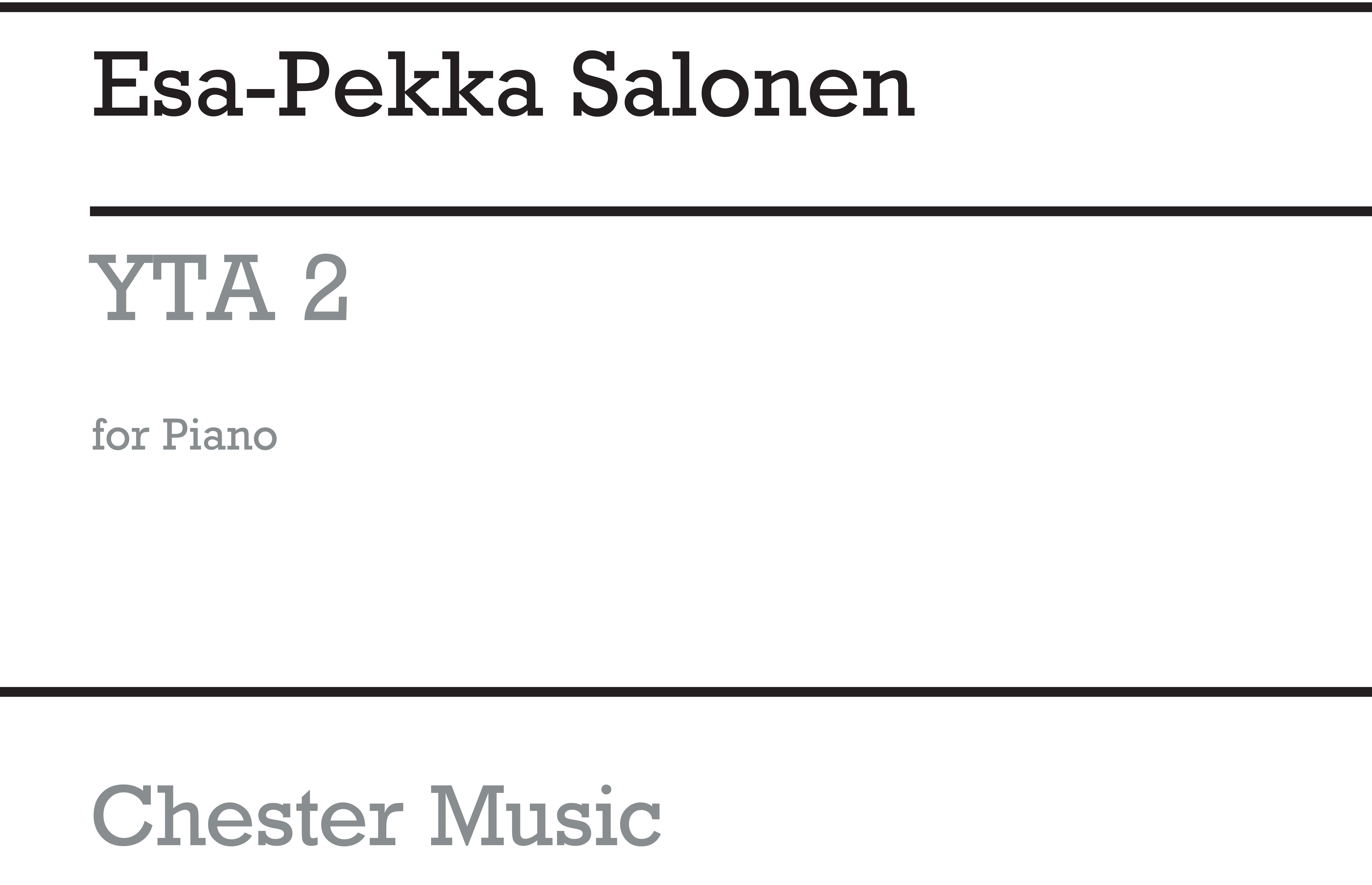 Esa-Pekka Salonen: YTA 2 For Piano: Piano: Instrumental Work
