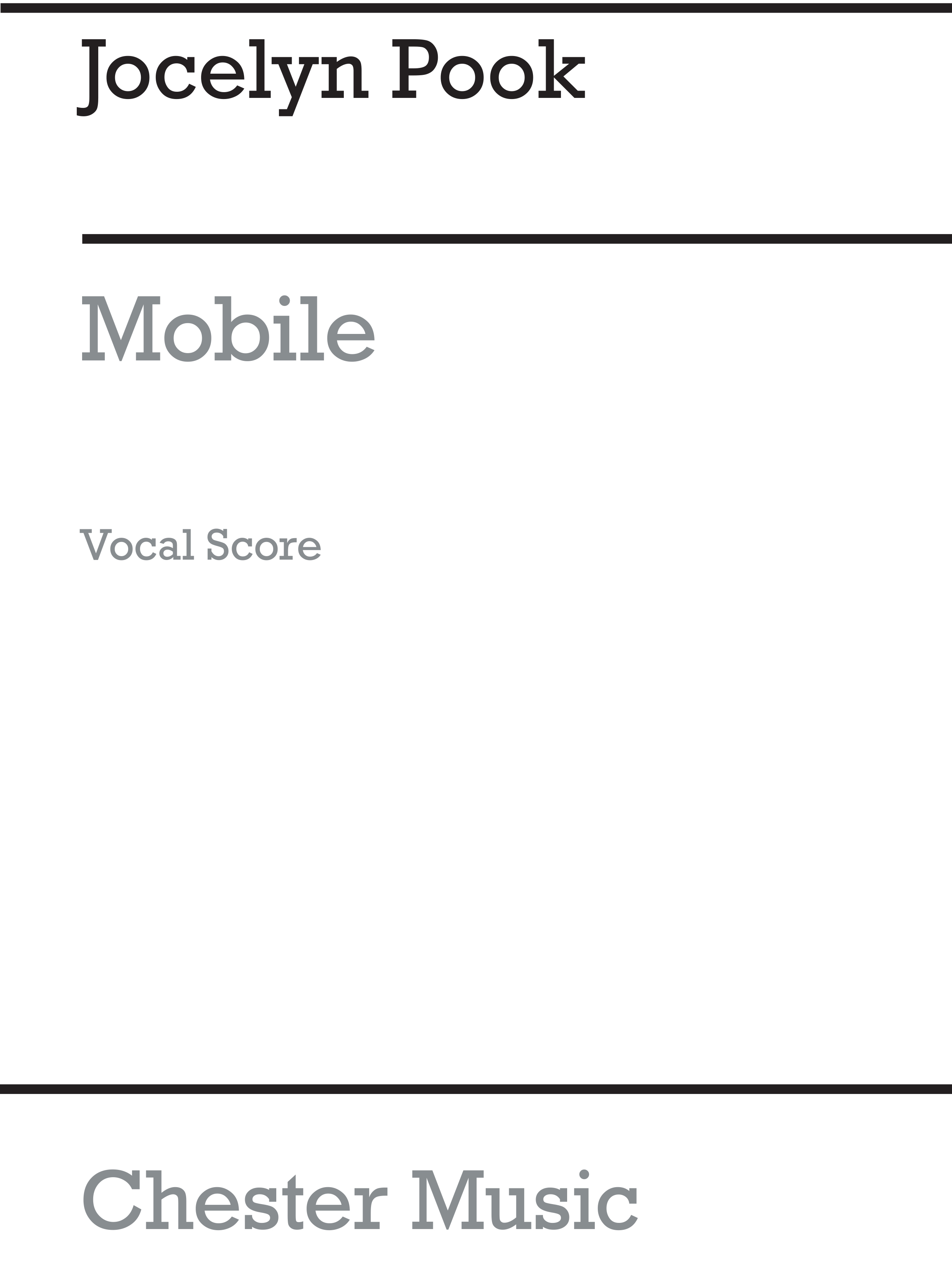 Jocelyn Pook: Mobile Unaccompanied: Voice: Vocal Score