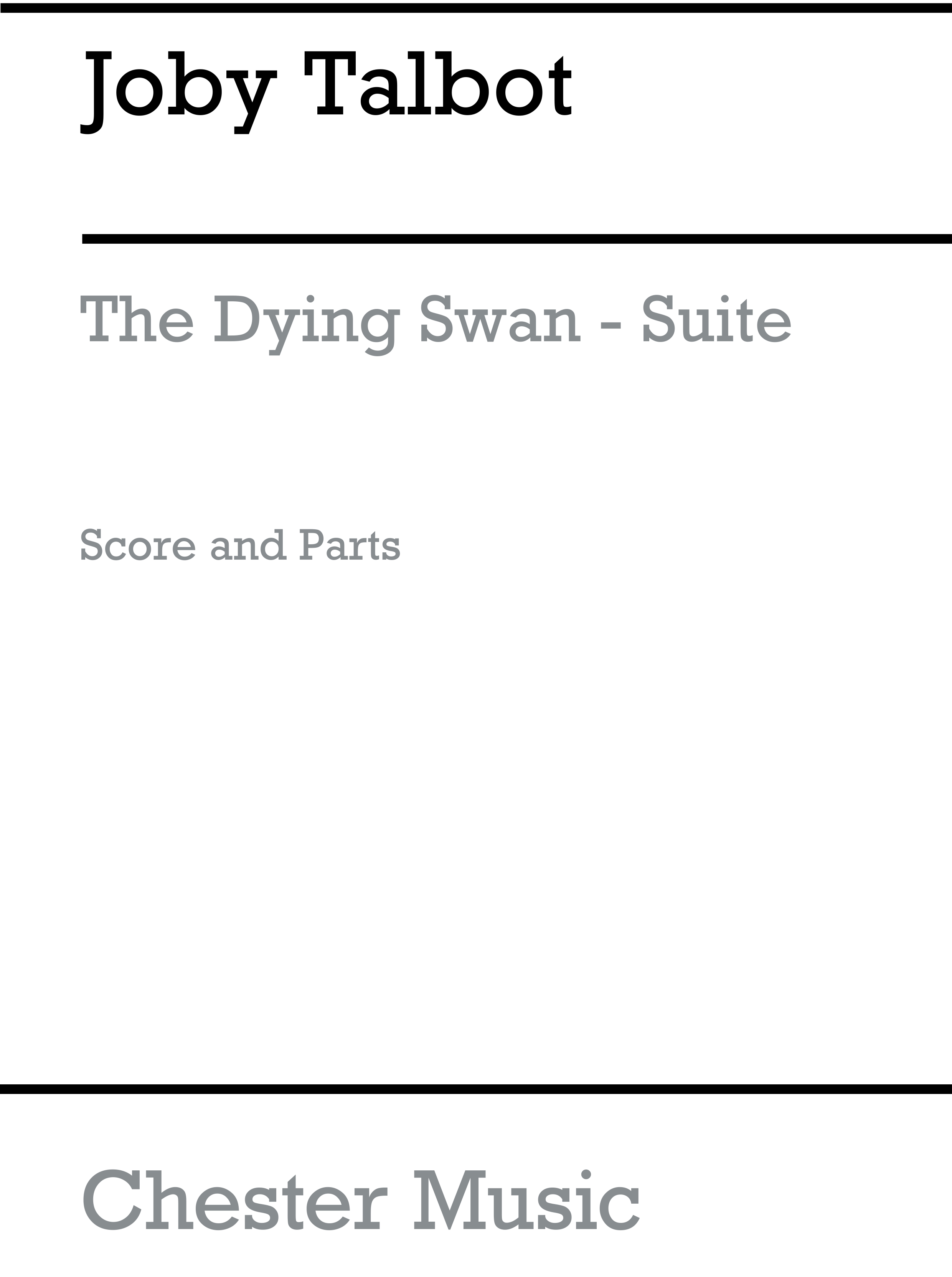 Joby Talbot: The Dying Swan-Suite: Piano Trio: Score and Parts