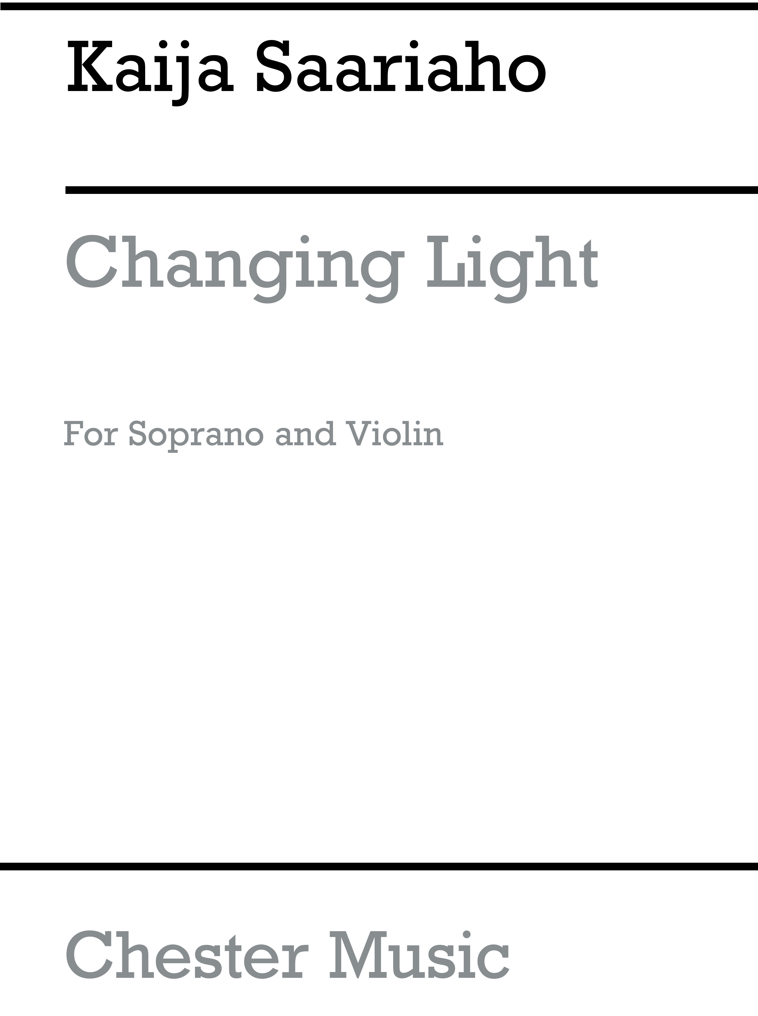 Kaija Saariaho: Changing Light: Soprano: Instrumental Work