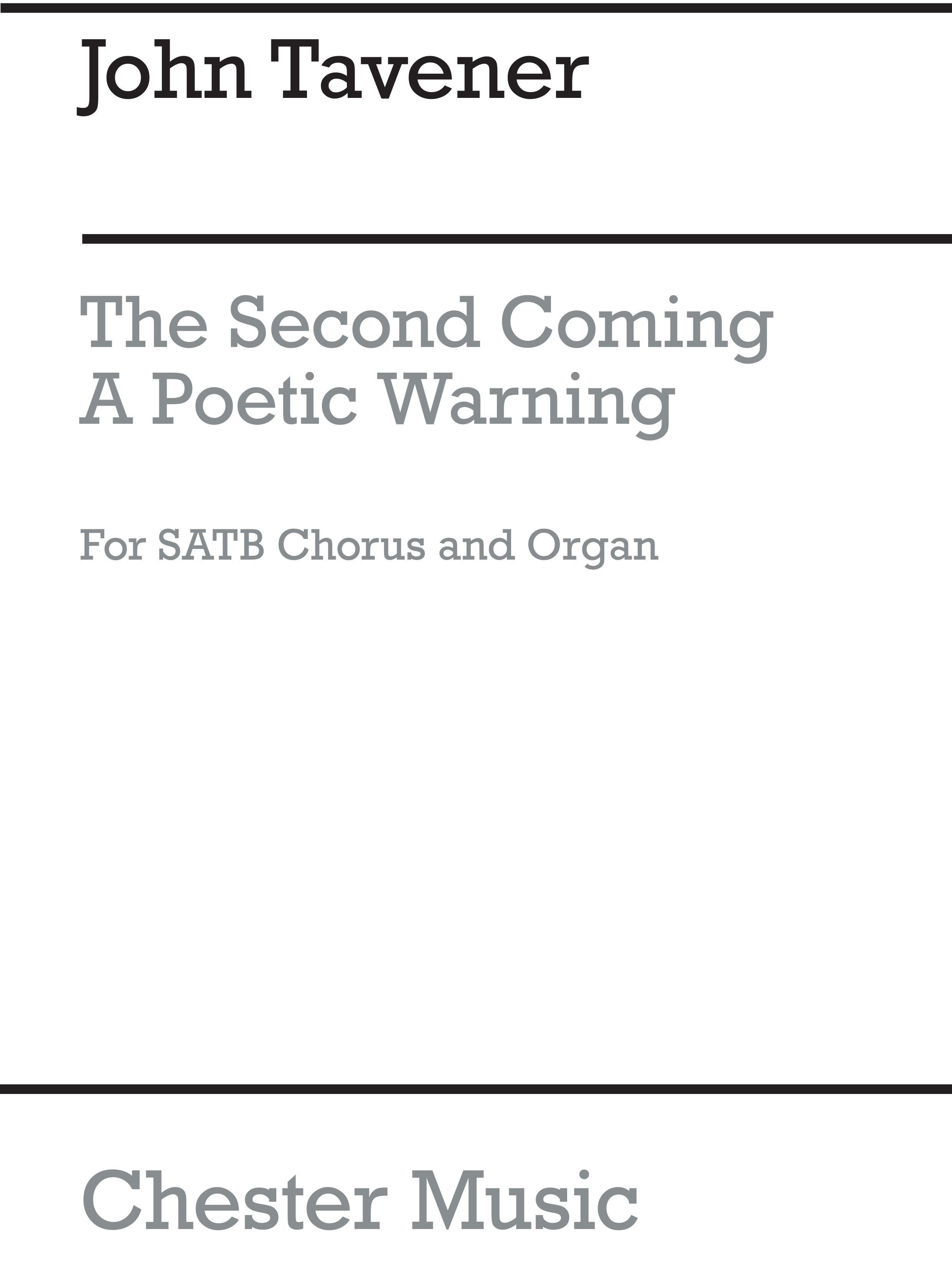 John Tavener: The Second Coming: SATB: Vocal Score