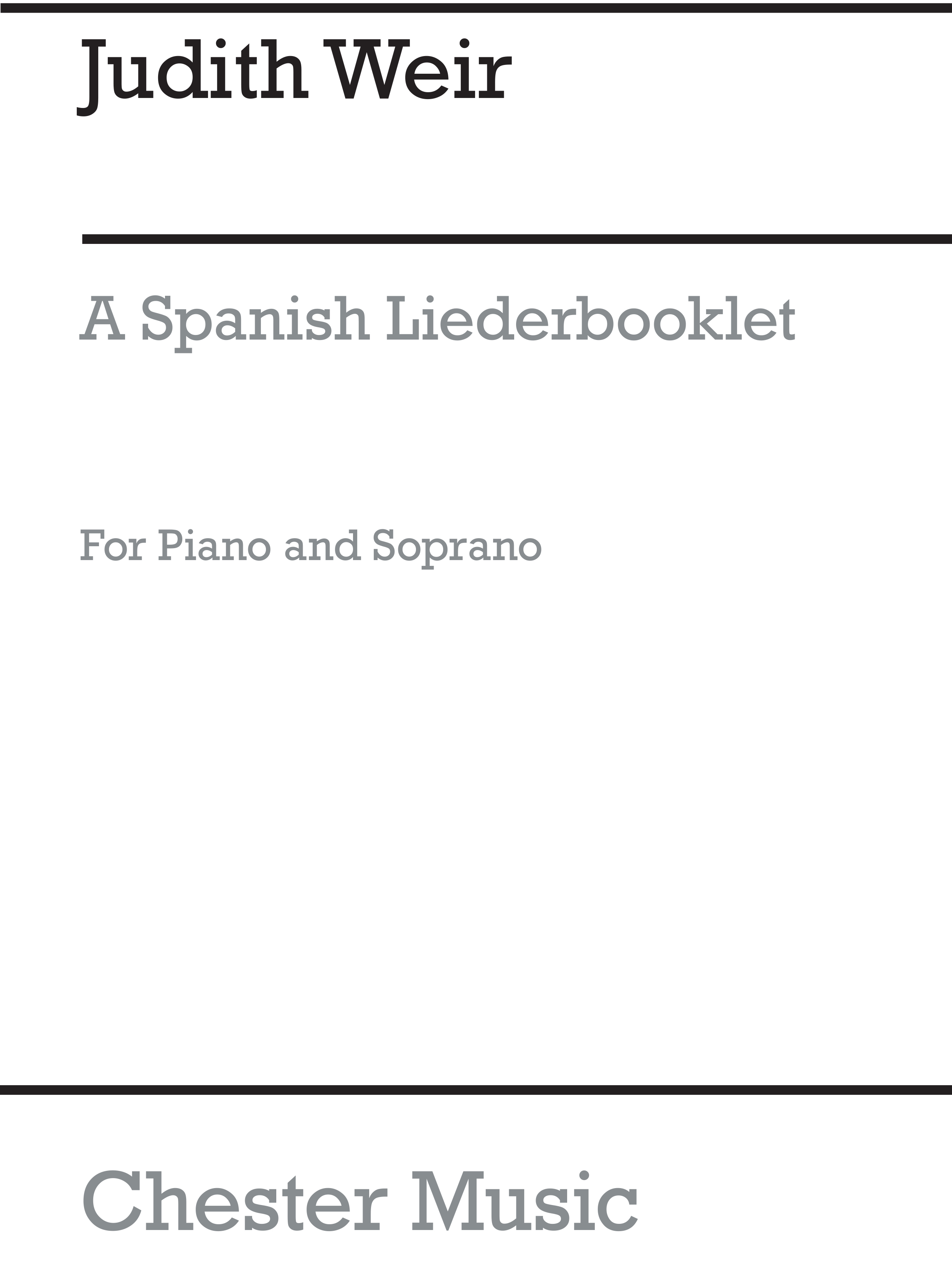 Judith Weir: A Spanish Liederbooklet: Soprano: Vocal Work