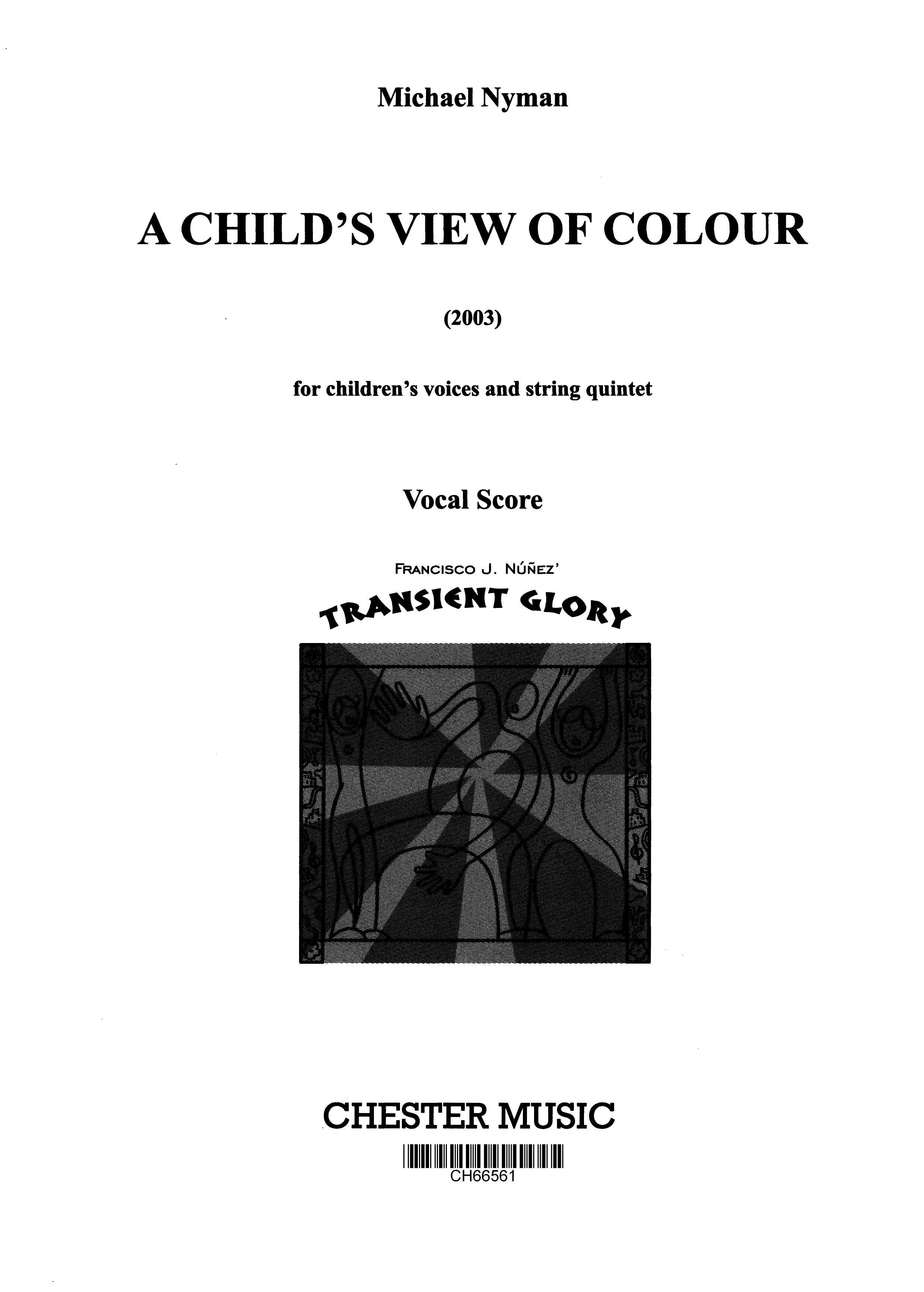 Michael Nyman: A Child's View Of Colour: Soprano: Vocal Score