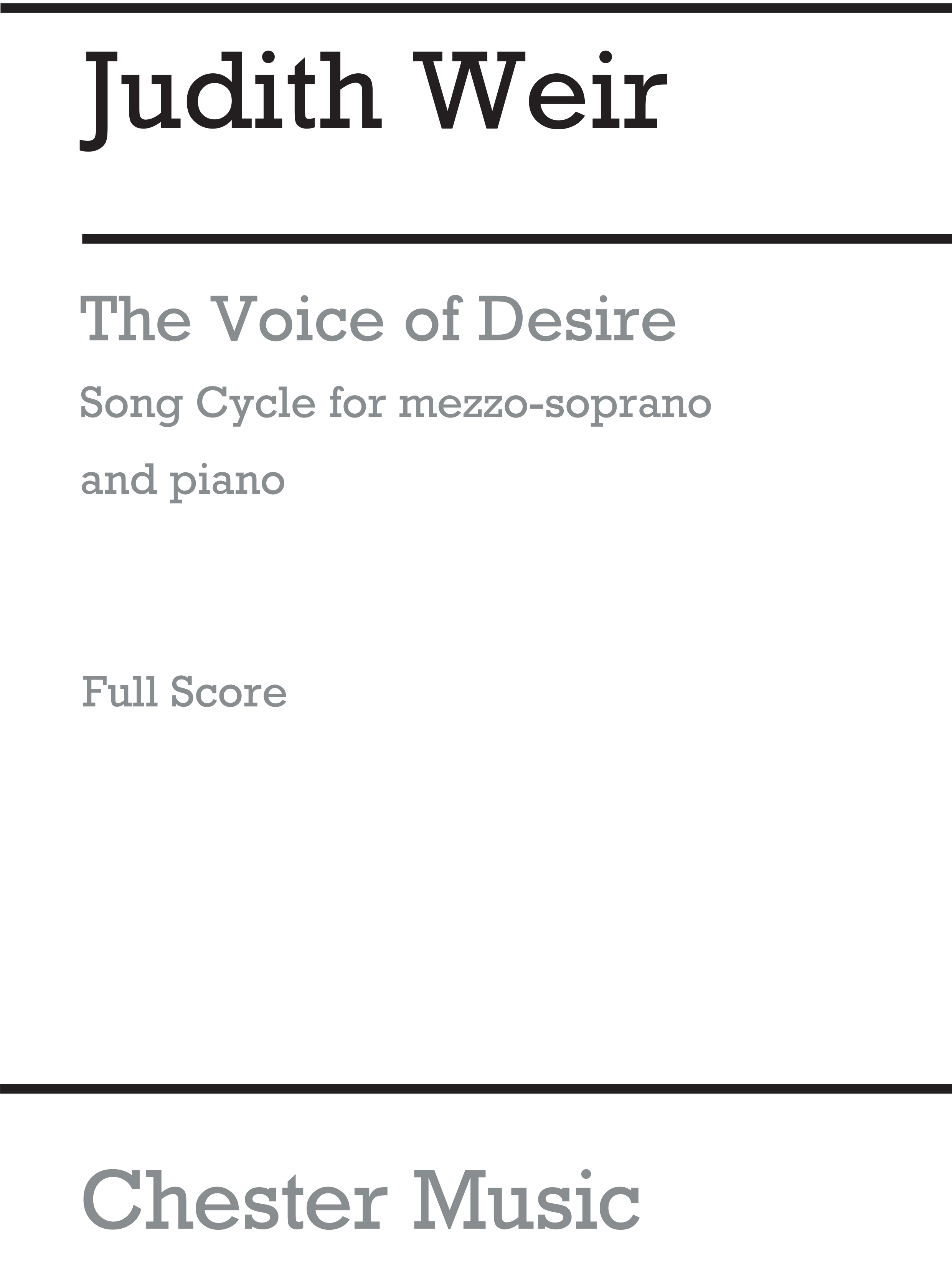 Judith Weir: The Voice Of Desire: Soprano: Vocal Album