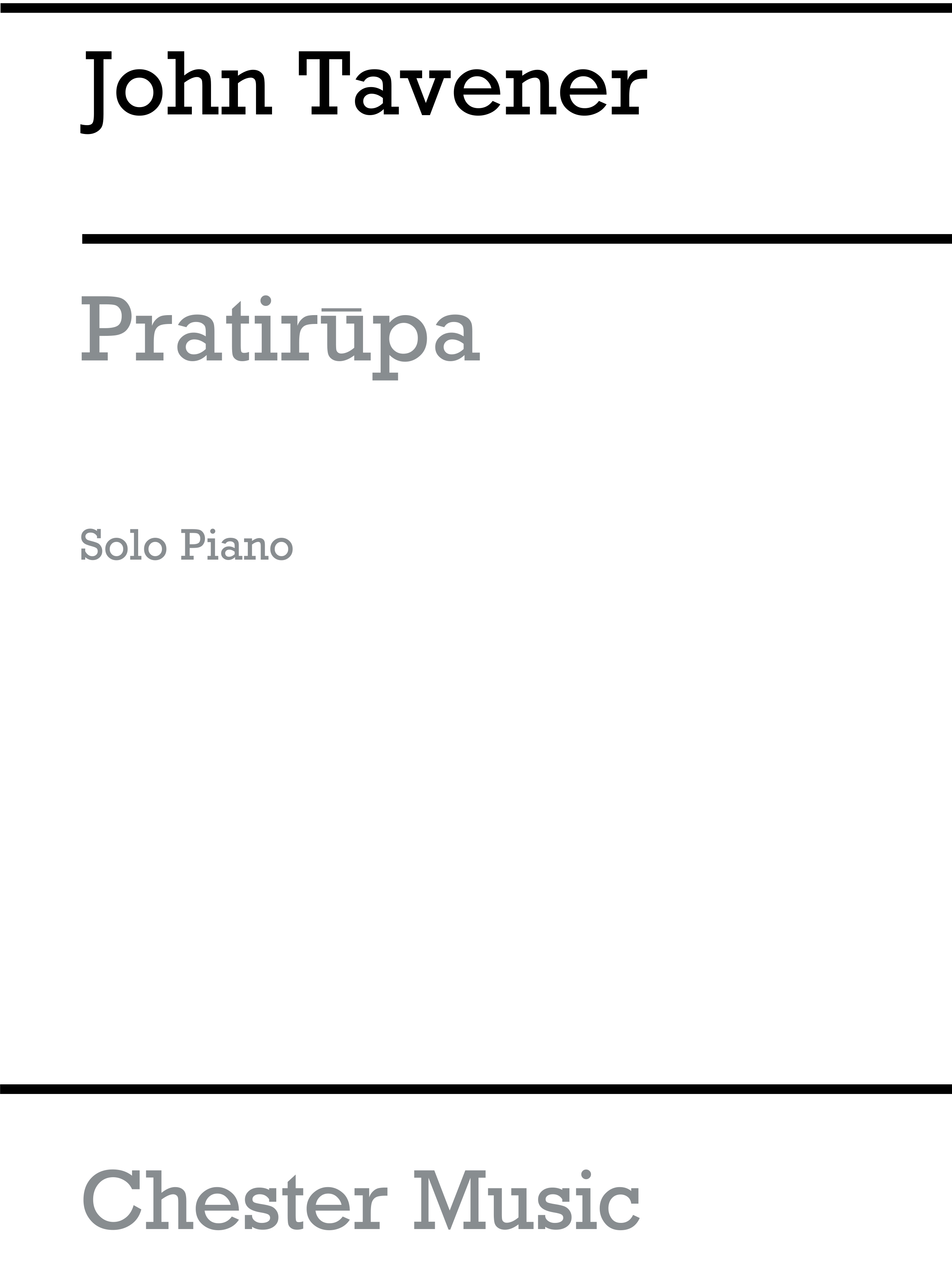 John Tavener: Pratirupa (Solo Piano): Piano: Instrumental Work