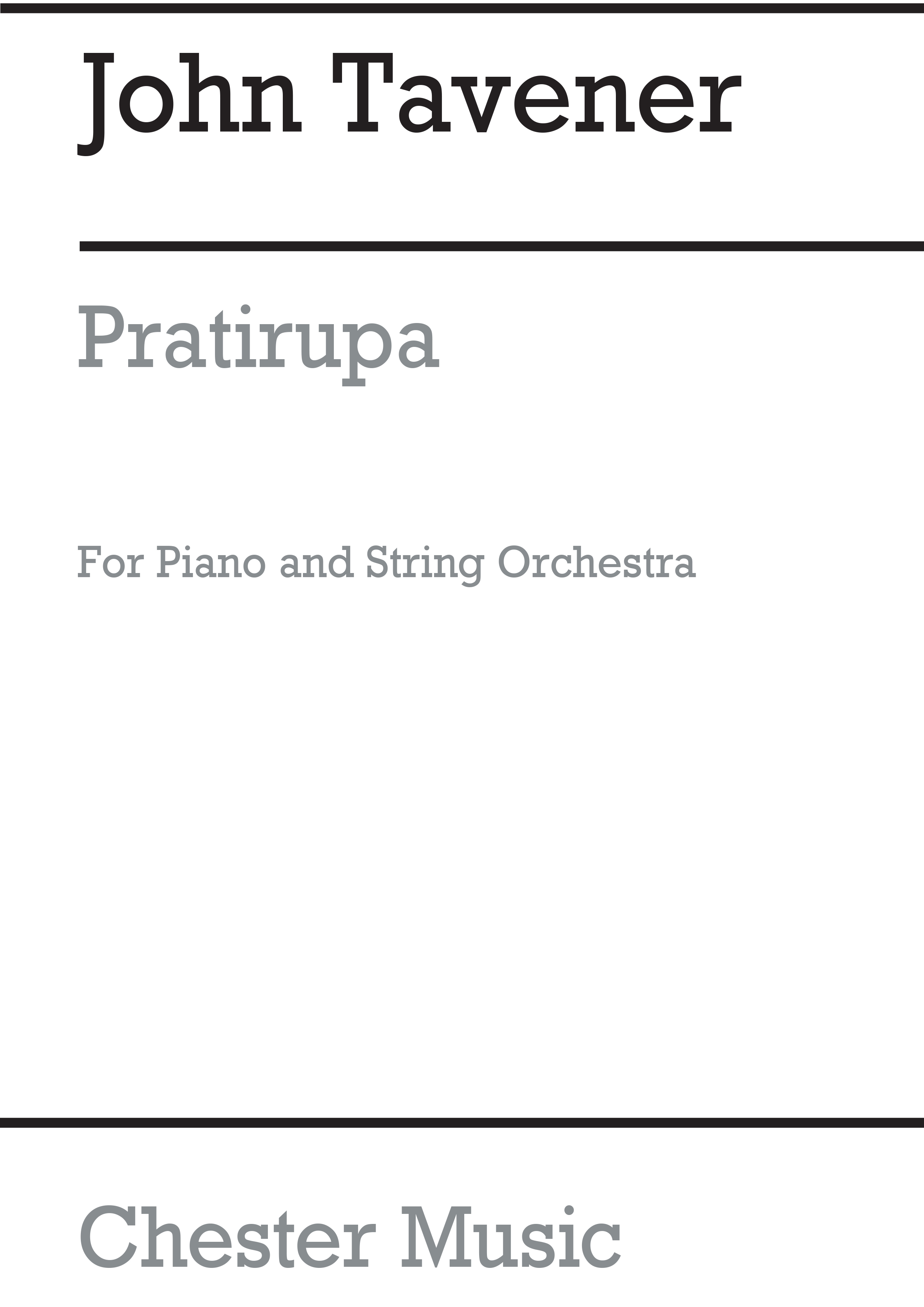 John Tavener: Pratirupa Piano/Strings: Piano: Score