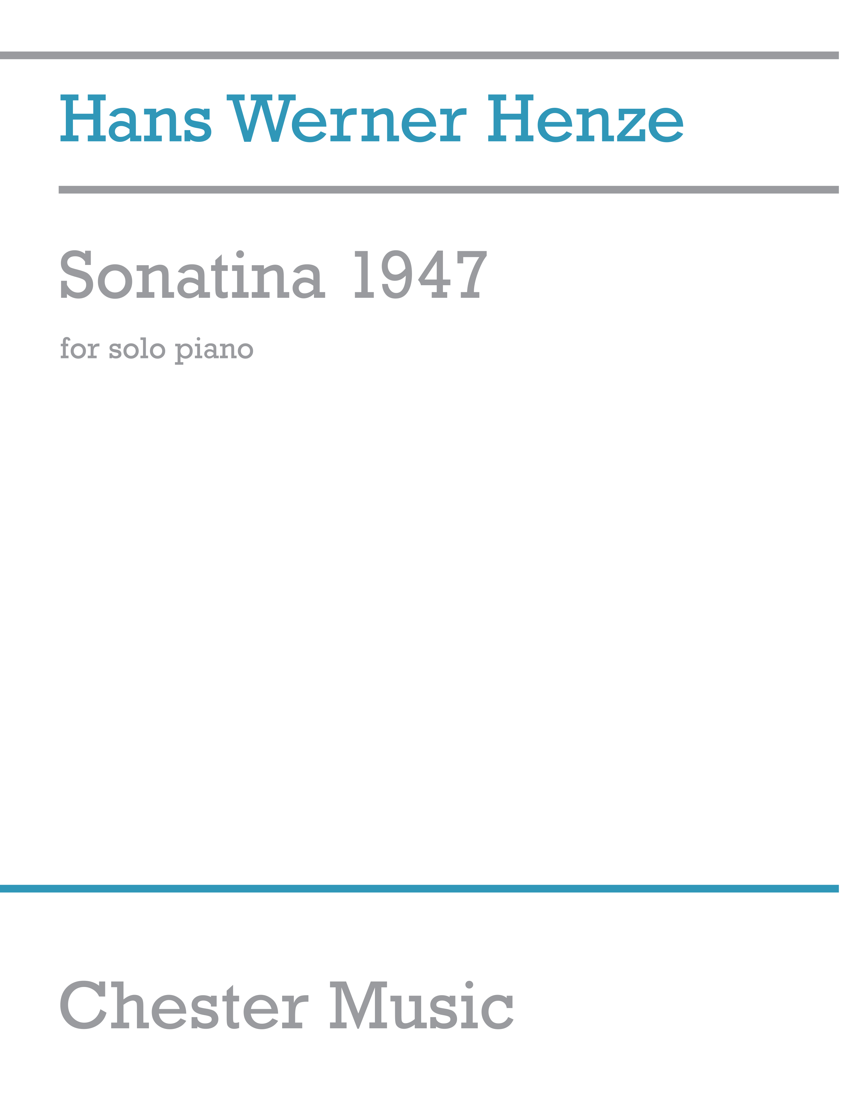 Hans Werner Henze: Sonatina: Piano: Instrumental Work