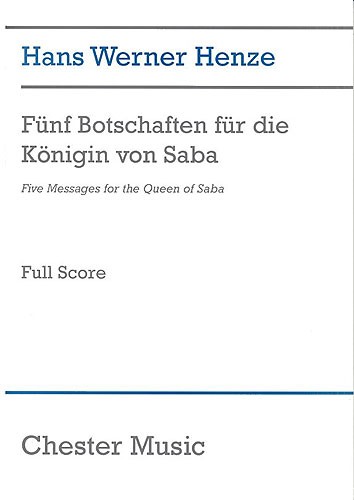 Hans Werner Henze: Five Messages For The Queen Of Saba: Orchestra: Score