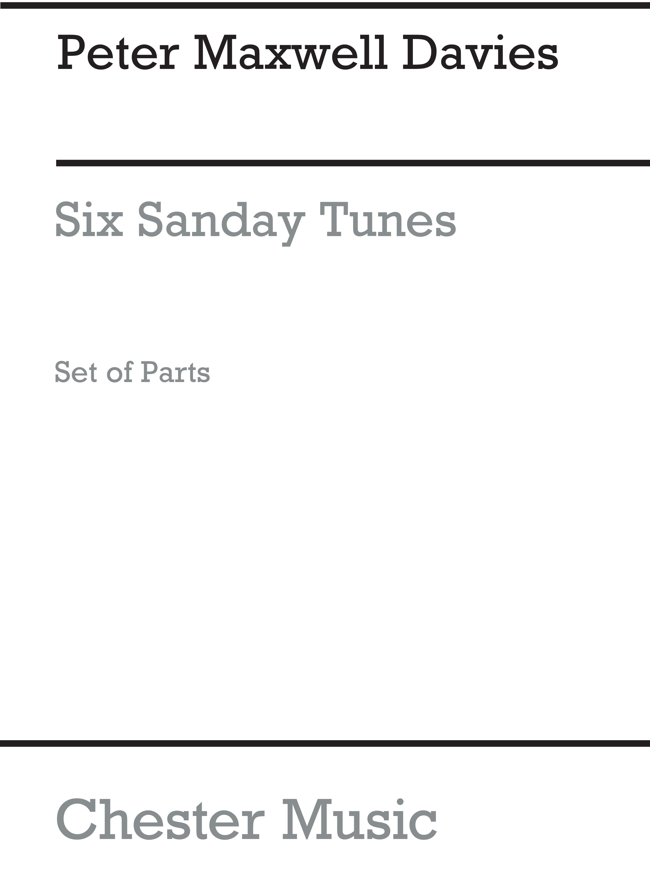 Peter Maxwell Davies: Six Sanday Tunes (Five String Parts): Parts
