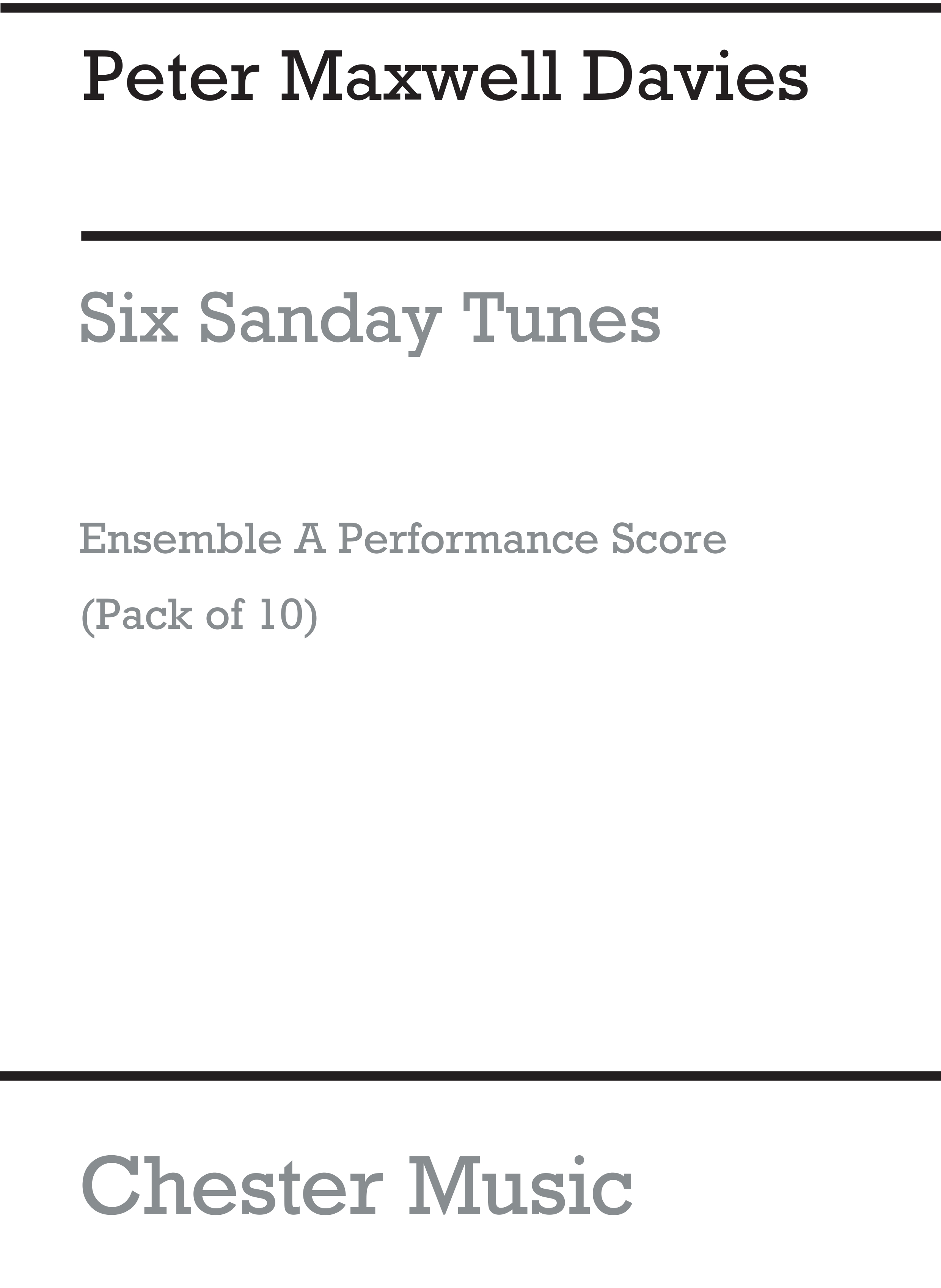 Peter Maxwell Davies: Six Sanday Tunes: Ensemble: Score and Parts