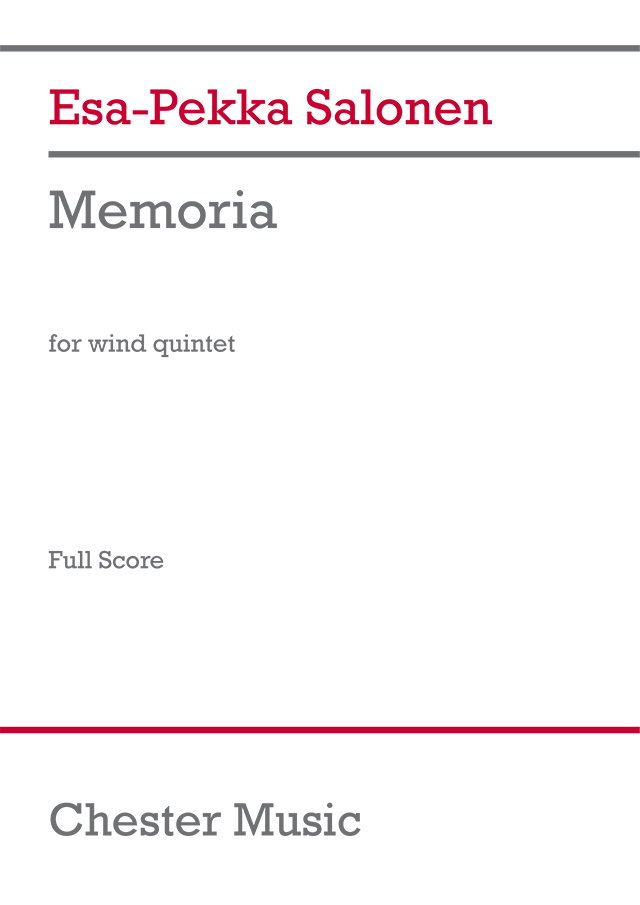 Esa-Pekka Salonen: Memoria for Wind Quintet: Wind Ensemble: Score