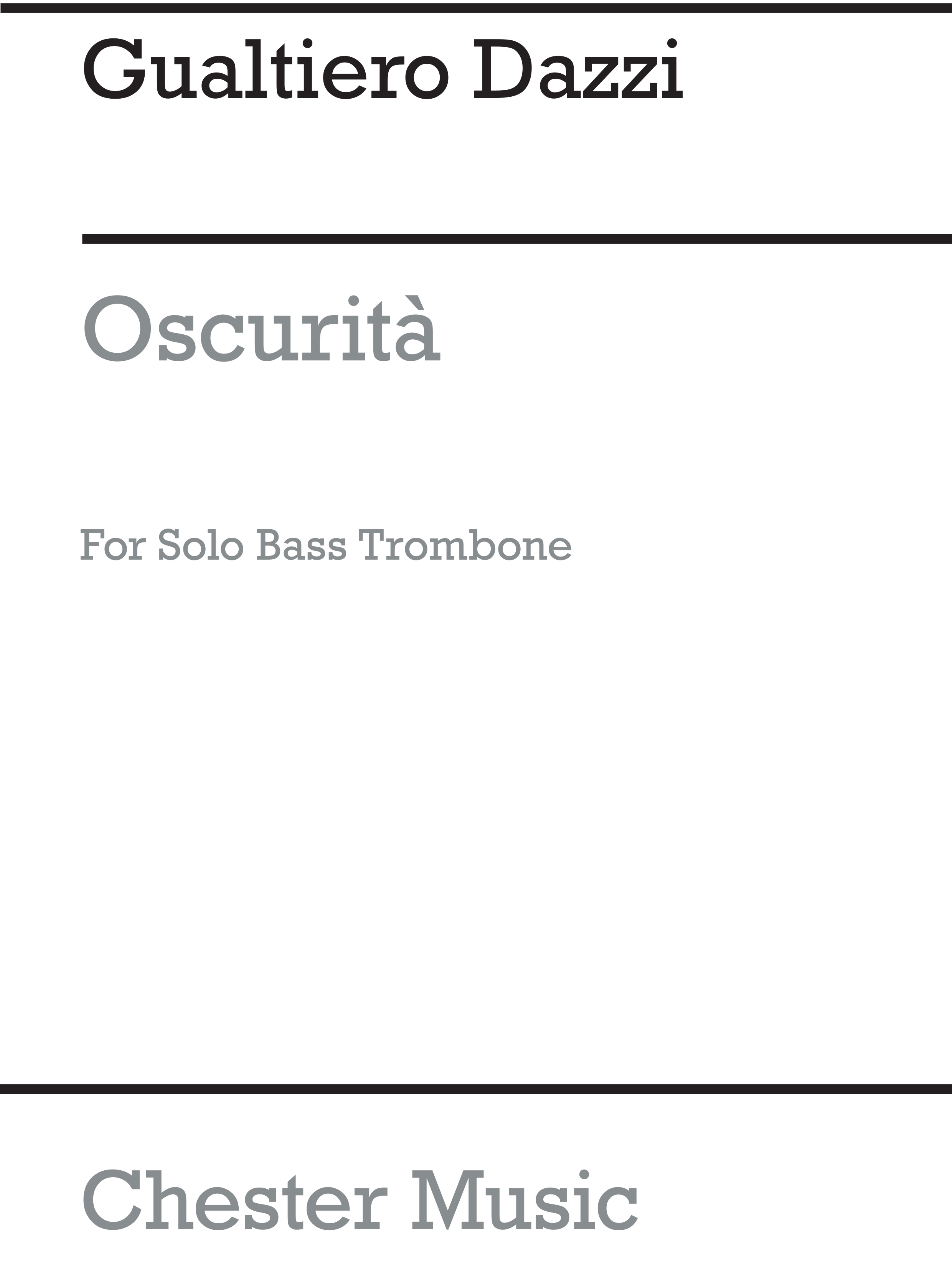 Gualtiero Dazzi: Oscurita Solo Bass Trombone: Trombone: Instrumental Work