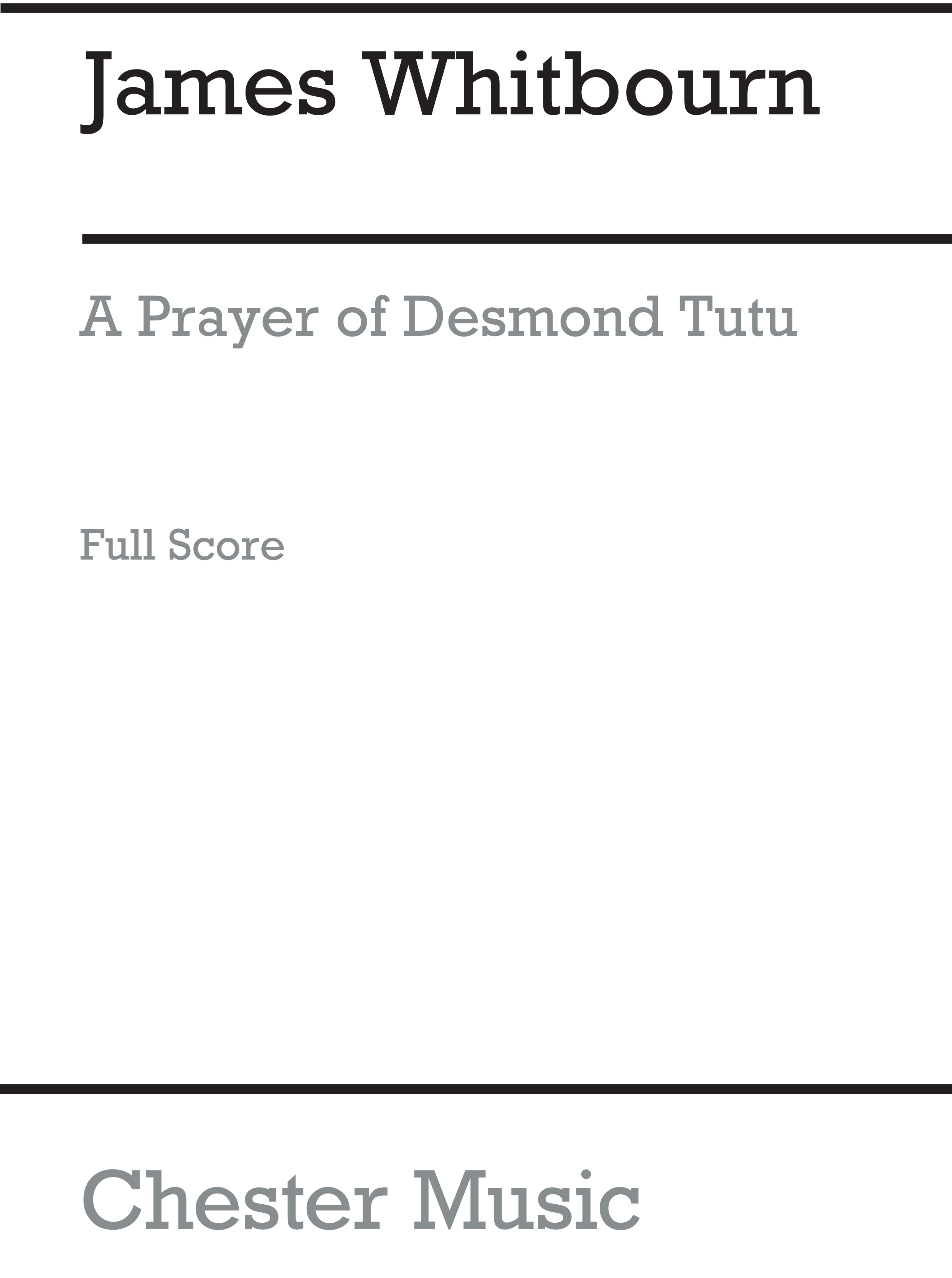 James Whitbourn: A Prayer Of Desmond Tutu (SSA): SSA: Vocal Score