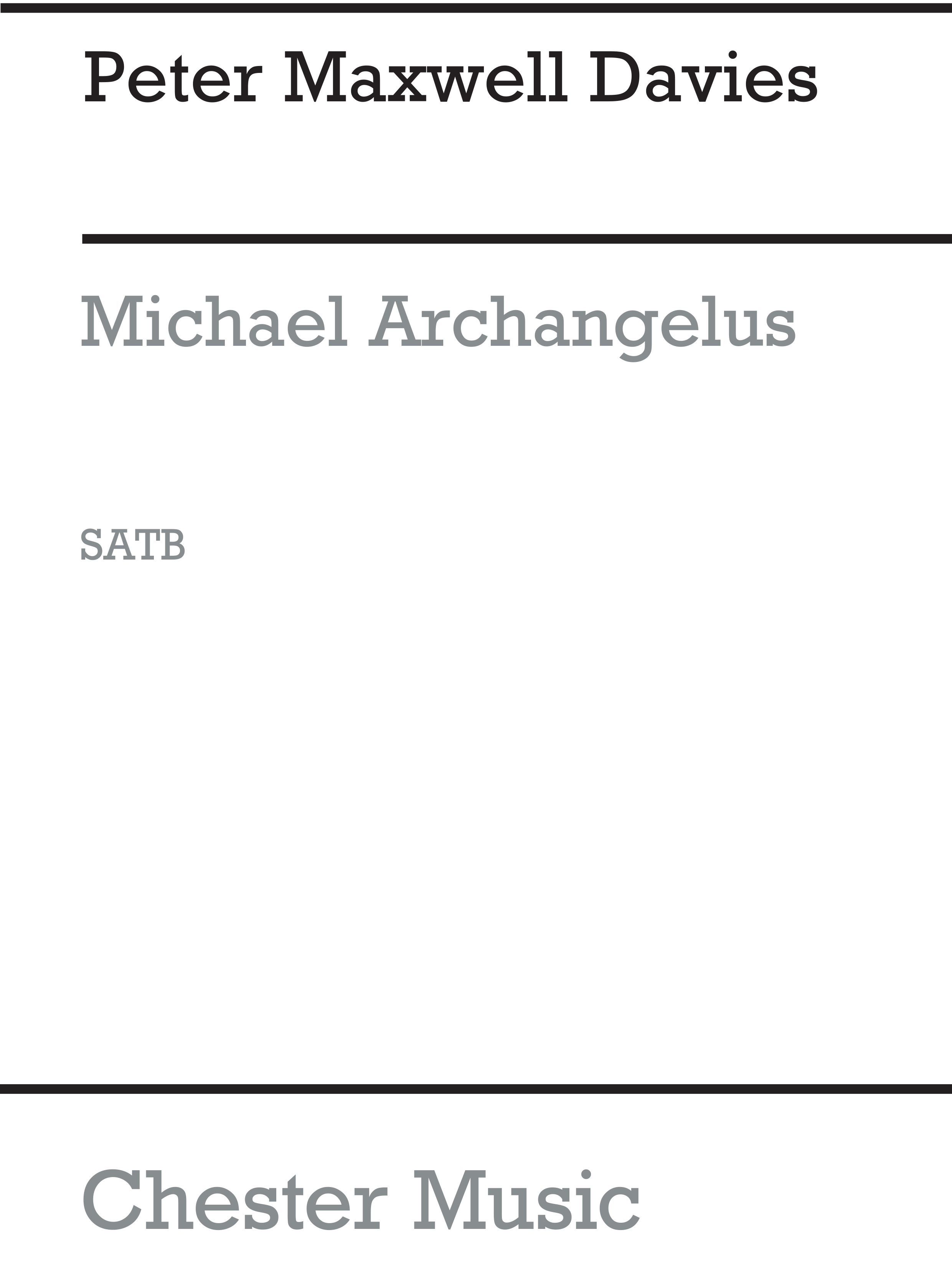 Peter Maxwell Davies: Michael Archangelus: SATB: Vocal Score