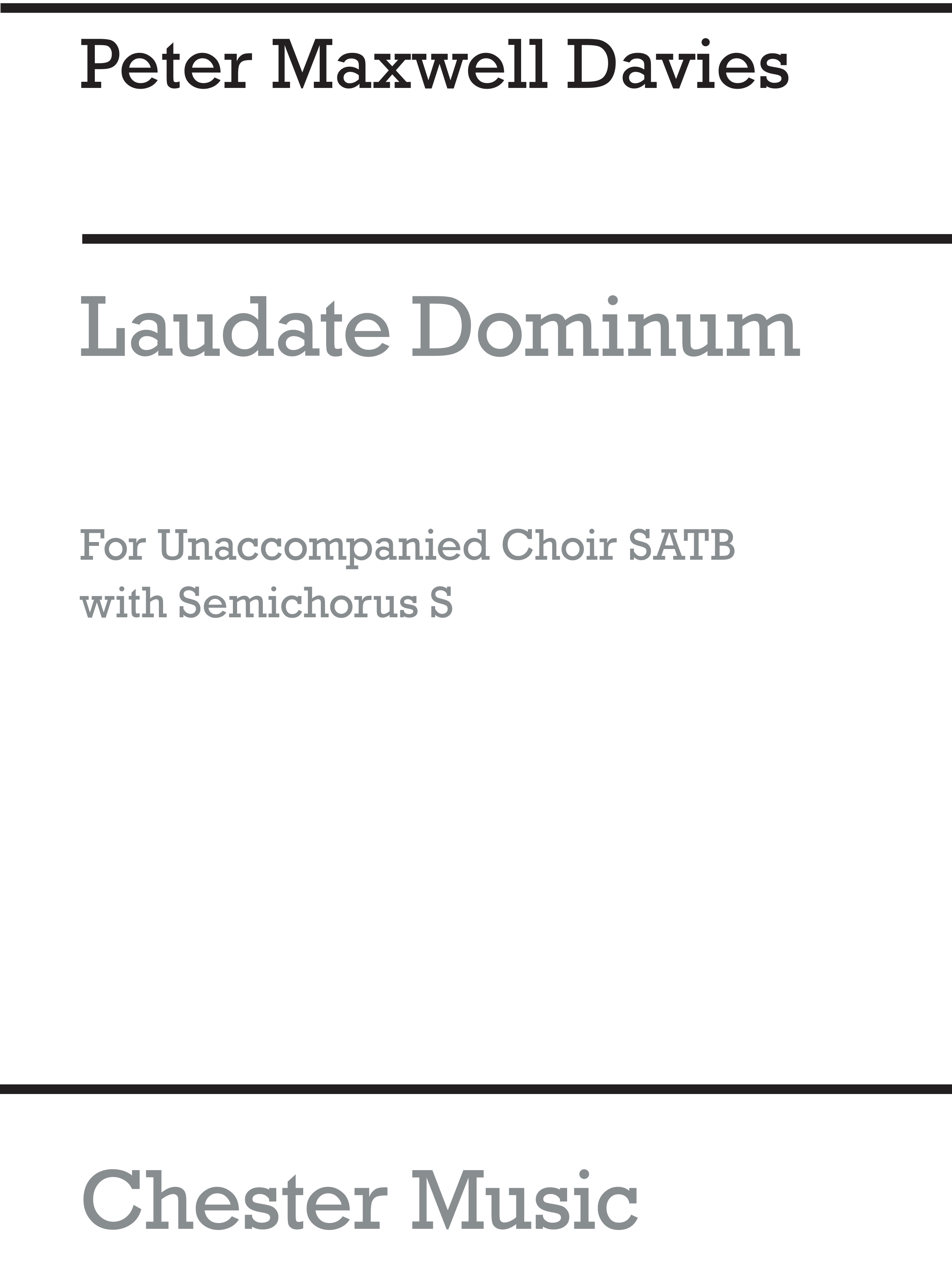 Peter Maxwell Davies: Laudate Dominum: SATB: Vocal Score