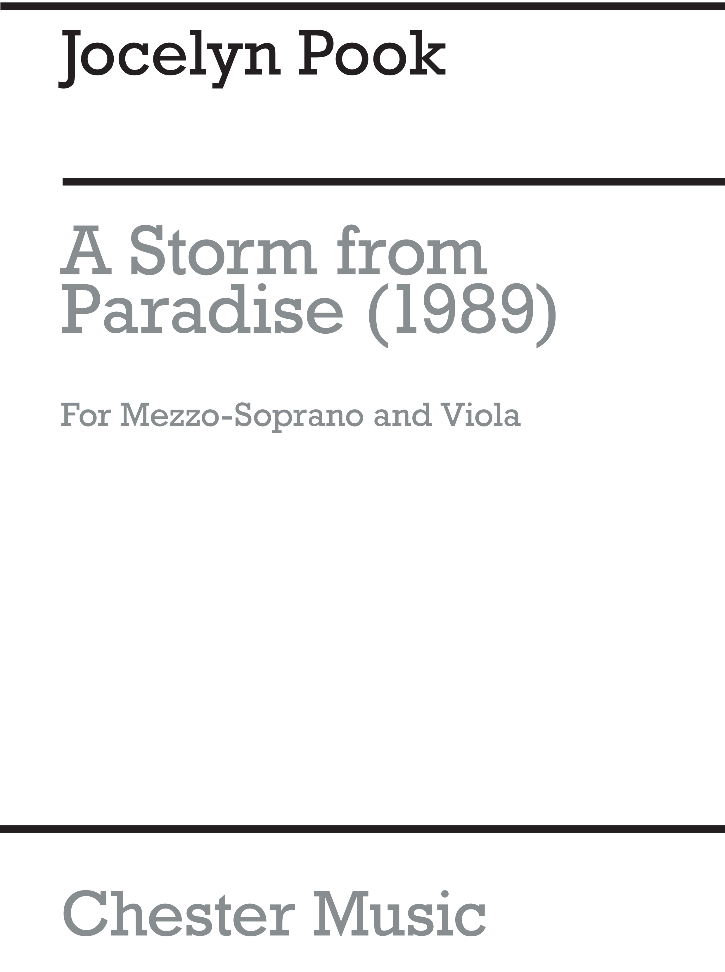 Jocelyn Pook: Storm From Paradise: Viola: Vocal Work