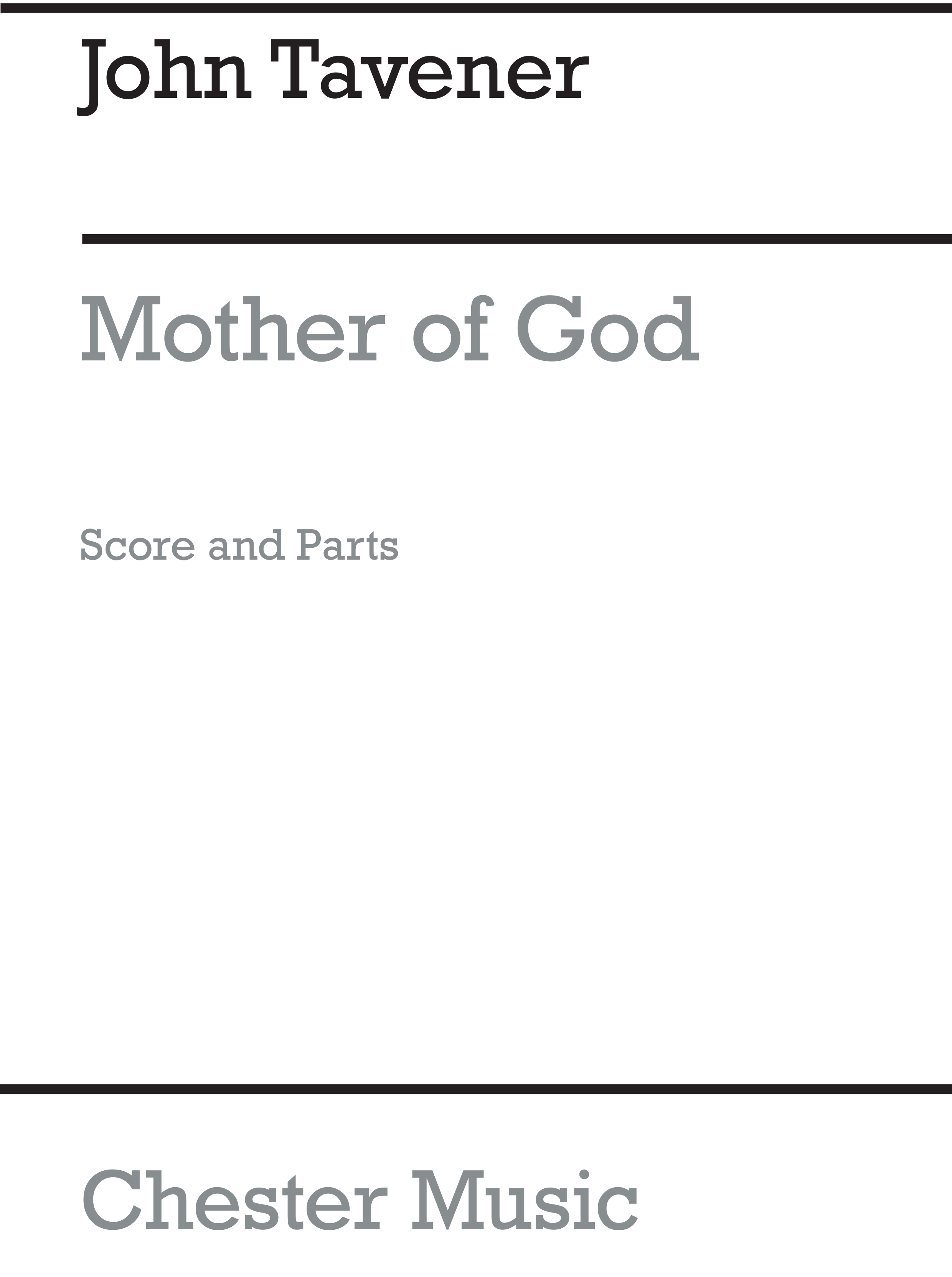John Tavener: Mother Of God Here I Stand: String Orchestra: Score and Parts