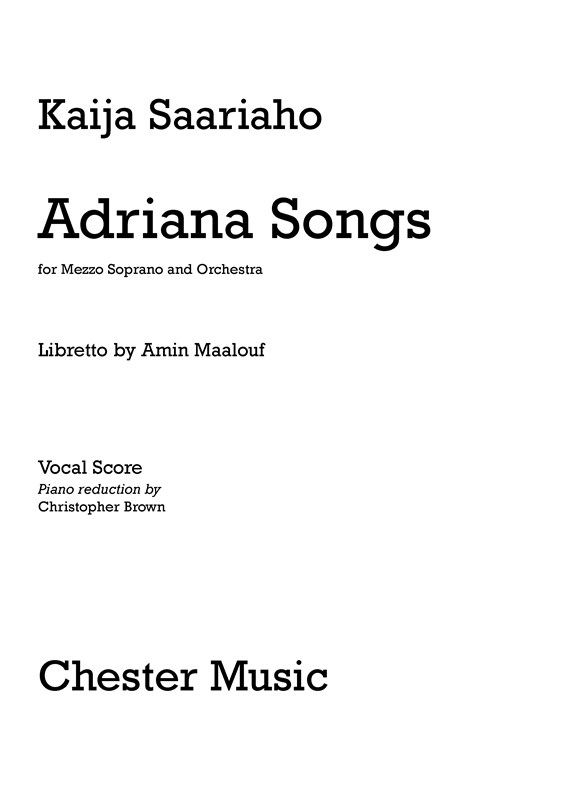 Kaija Saariaho: Adriana Songs (Full Score): Orchestra: Score