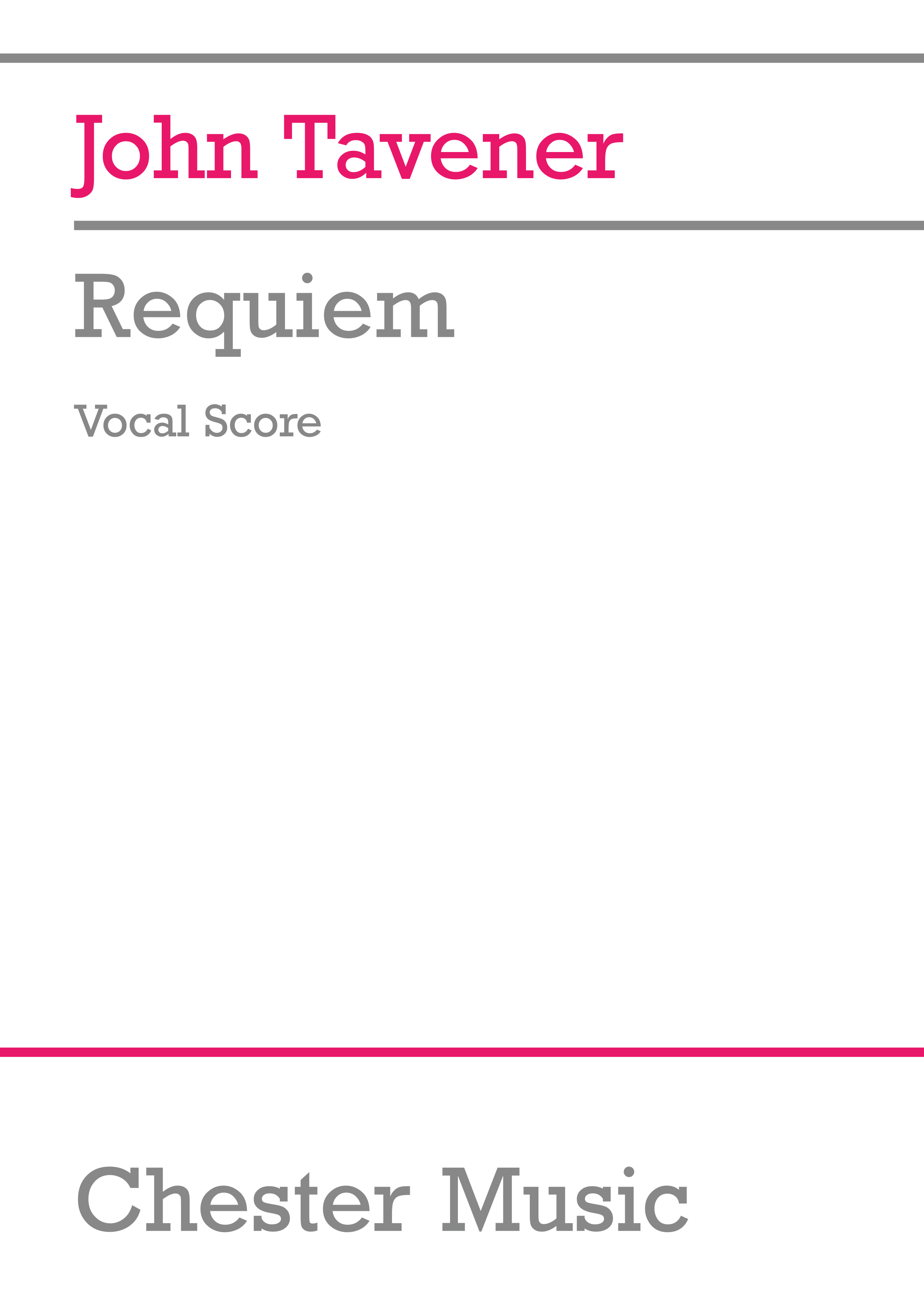 John Tavener: Requiem: SATB: Vocal Score