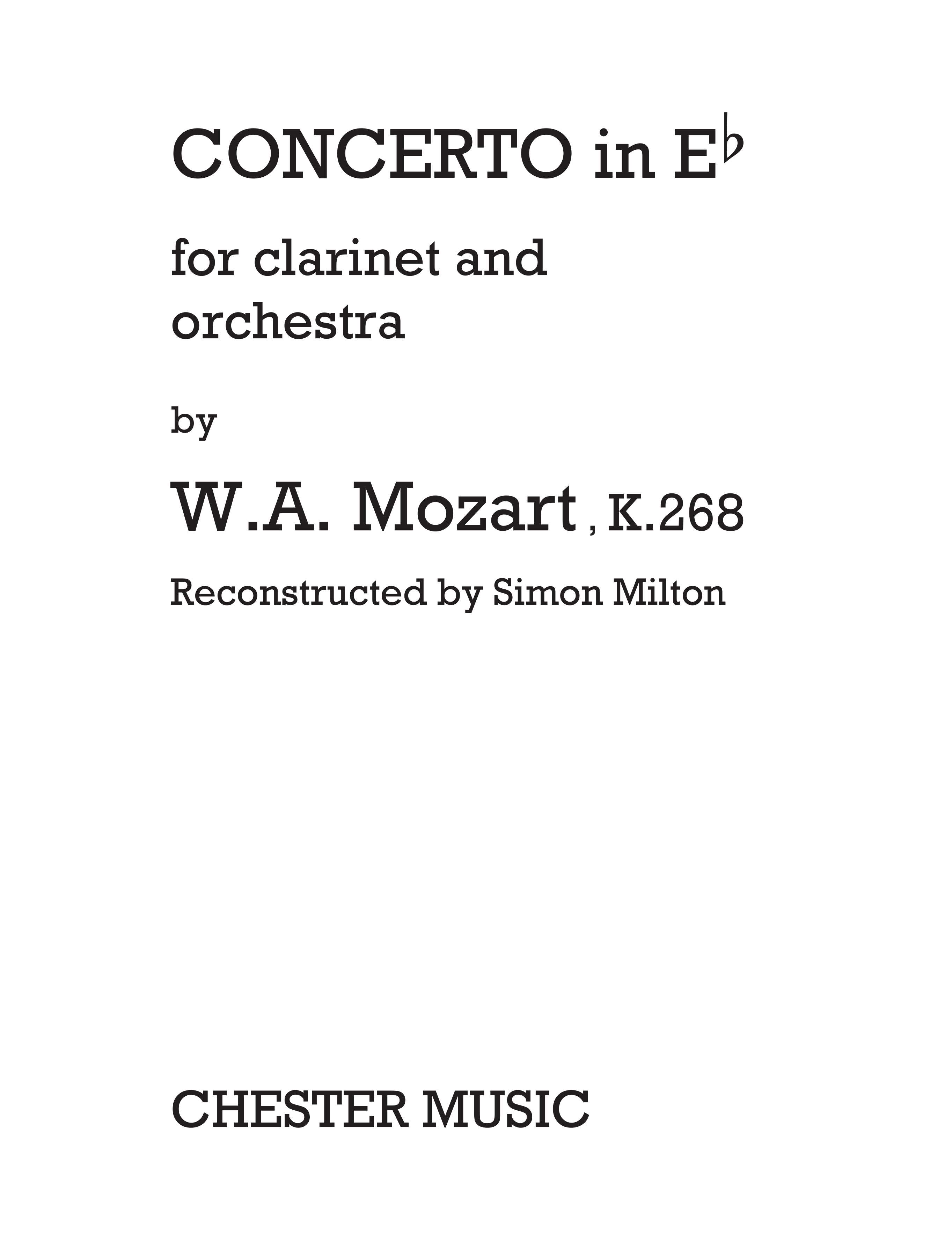 Wolfgang Amadeus Mozart: Concerto in Eb (Clarinet/Piano): Clarinet: Instrumental