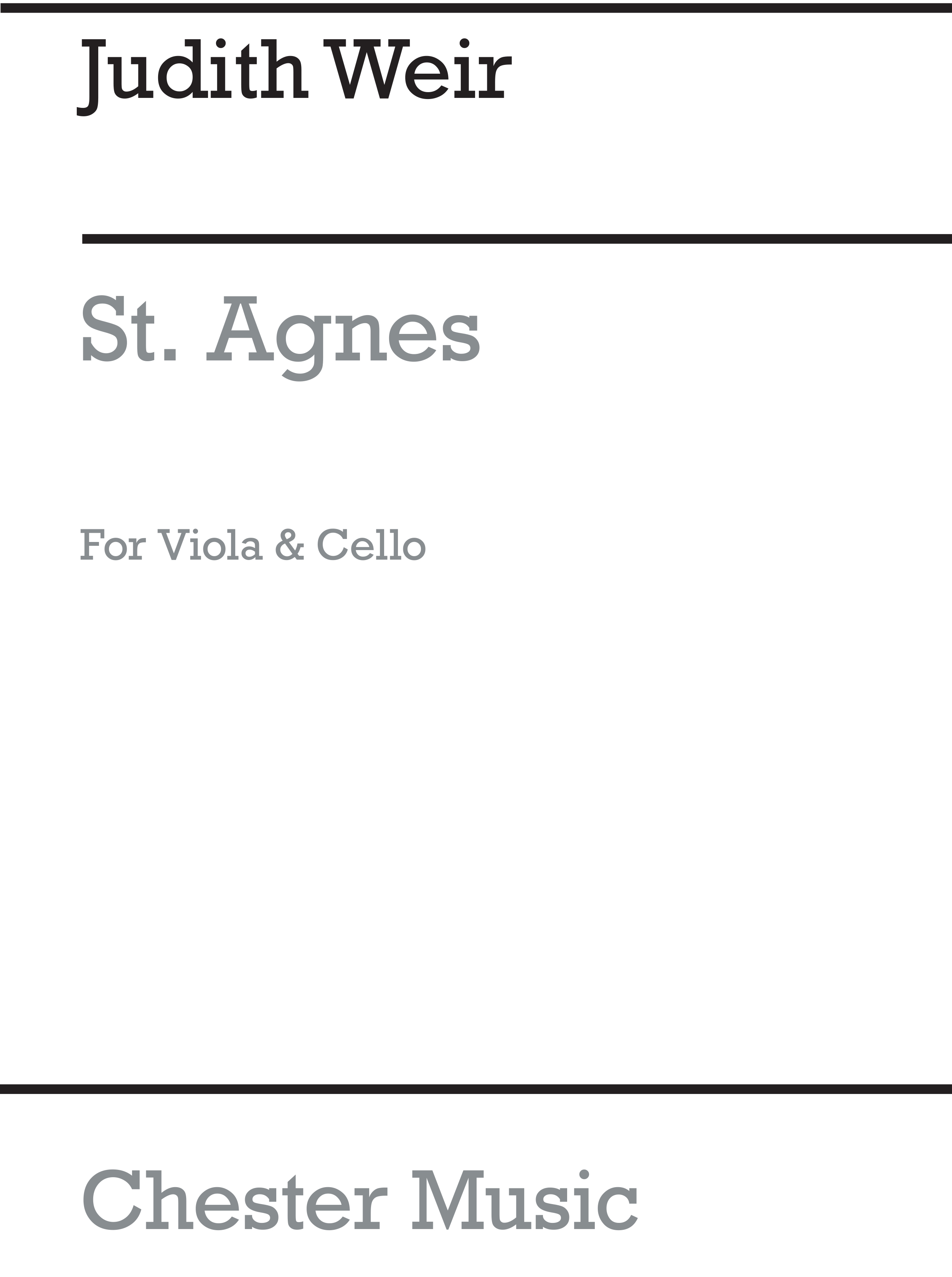 Judith Weir: St. Agnes: Viola & Cello: Score