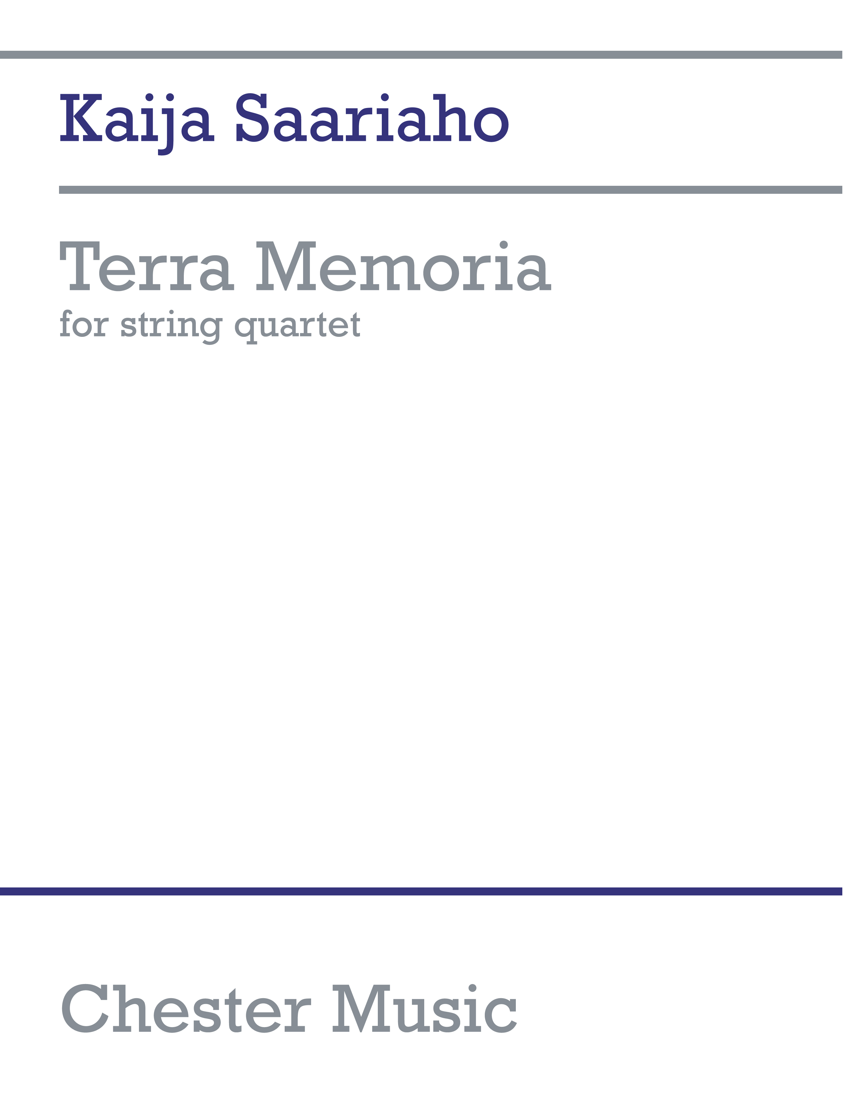 Kaija Saariaho: Terra Memoria: String Quartet: Score